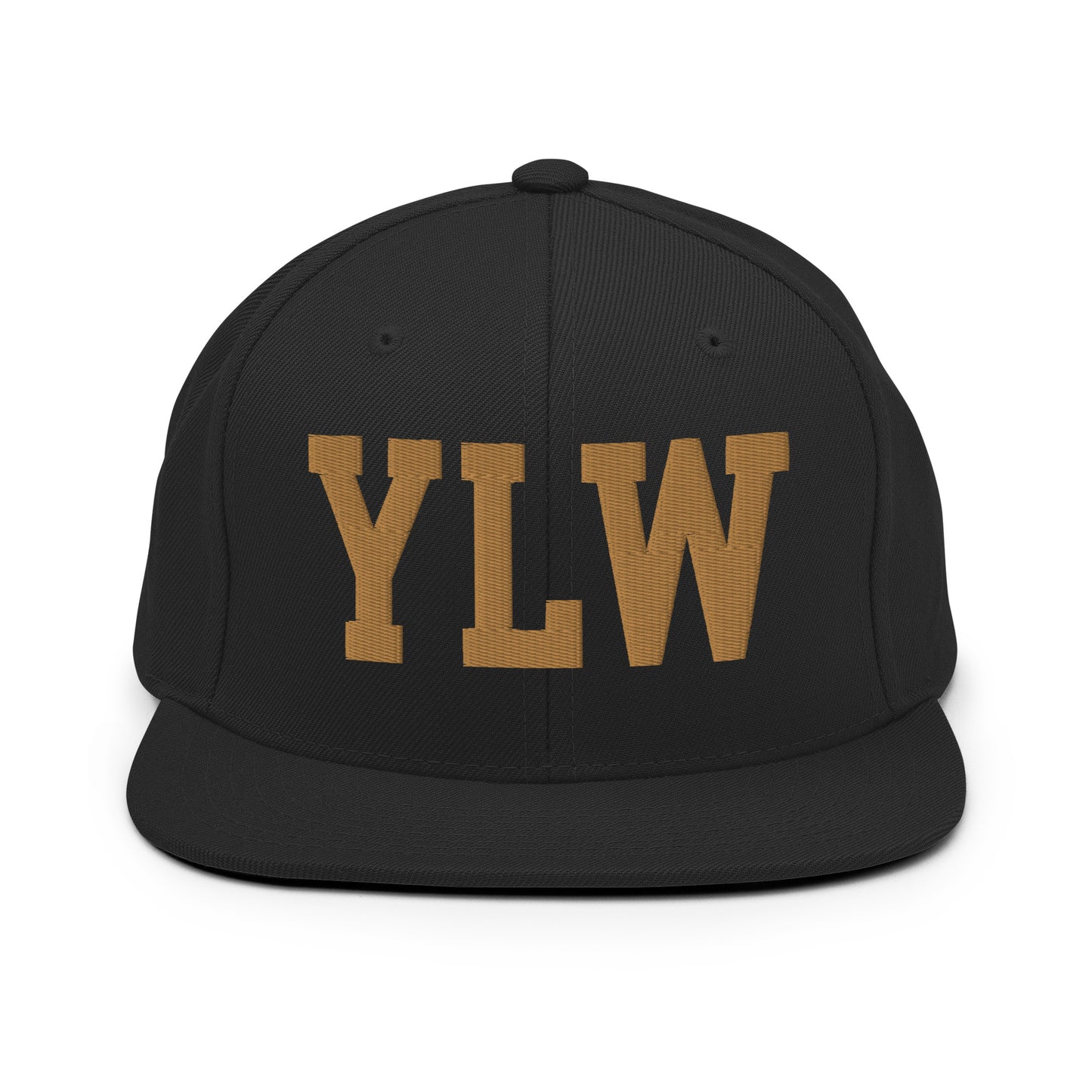 College-Style Classic Snapback Hat • Old Gold • YLW Kelowna Souvenir • YHM Designs - Image 07