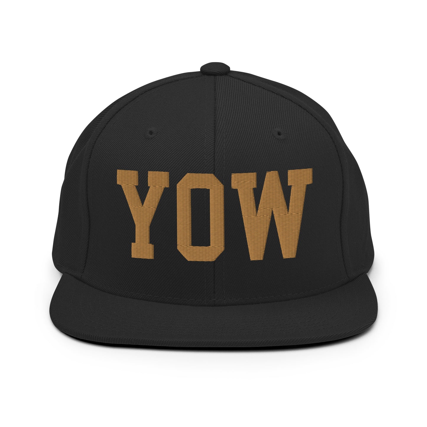 College-Style Classic Snapback Hat • Old Gold • YOW Ottawa Souvenir • YHM Designs - Image 07