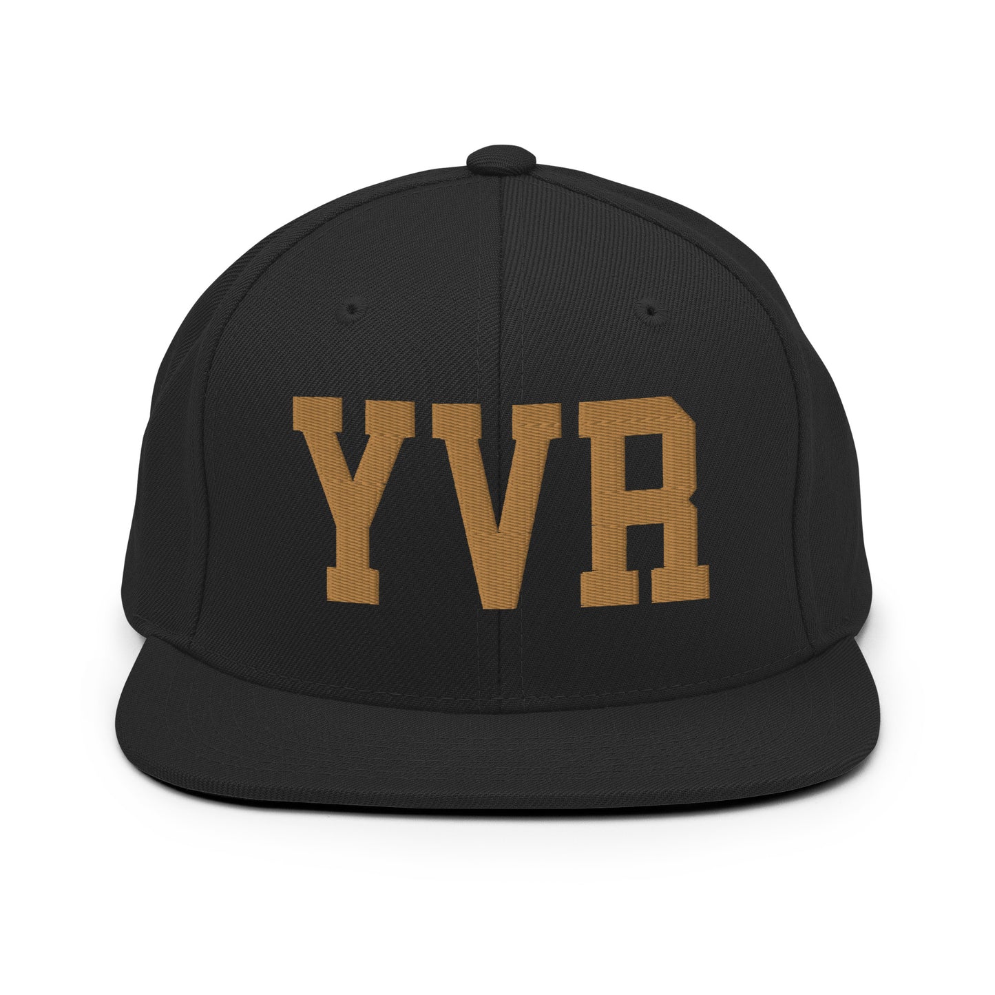 College-Style Classic Snapback Hat • Old Gold • YVR Vancouver • YHM Designs - Image 07