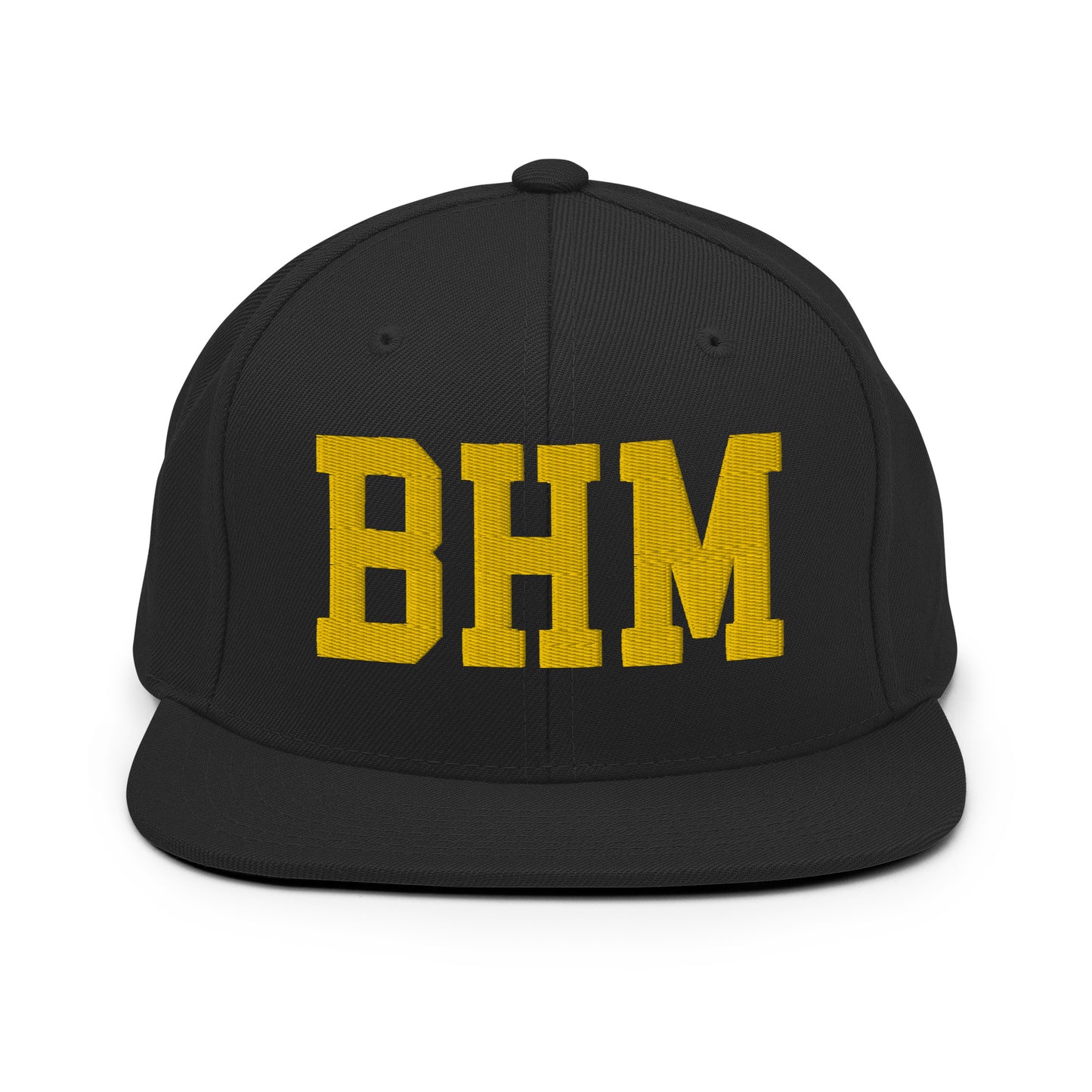 College-Style Classic Snapback Hat • Gold • BHM Birmingham • YHM Designs - Image 07