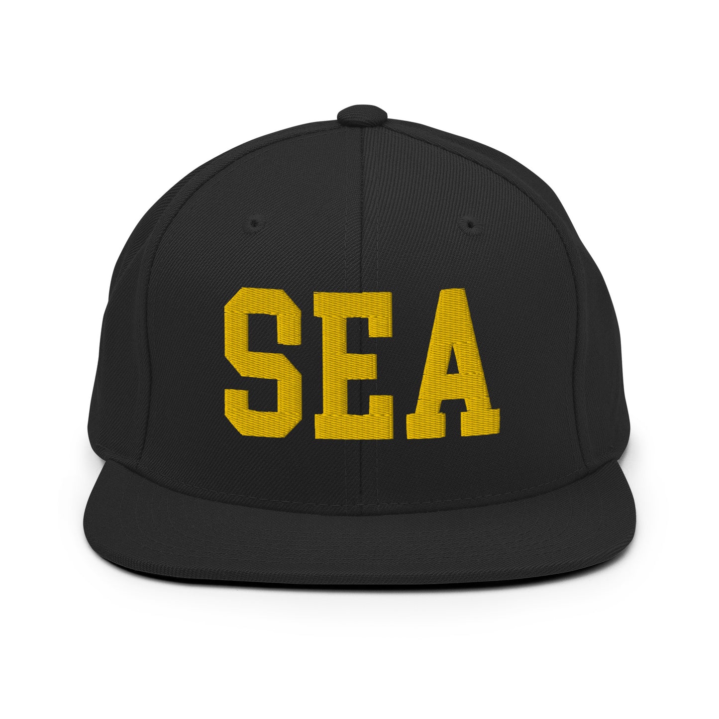 College-Style Classic Snapback Hat • Gold • SEA Seattle • YHM Designs - Image 07