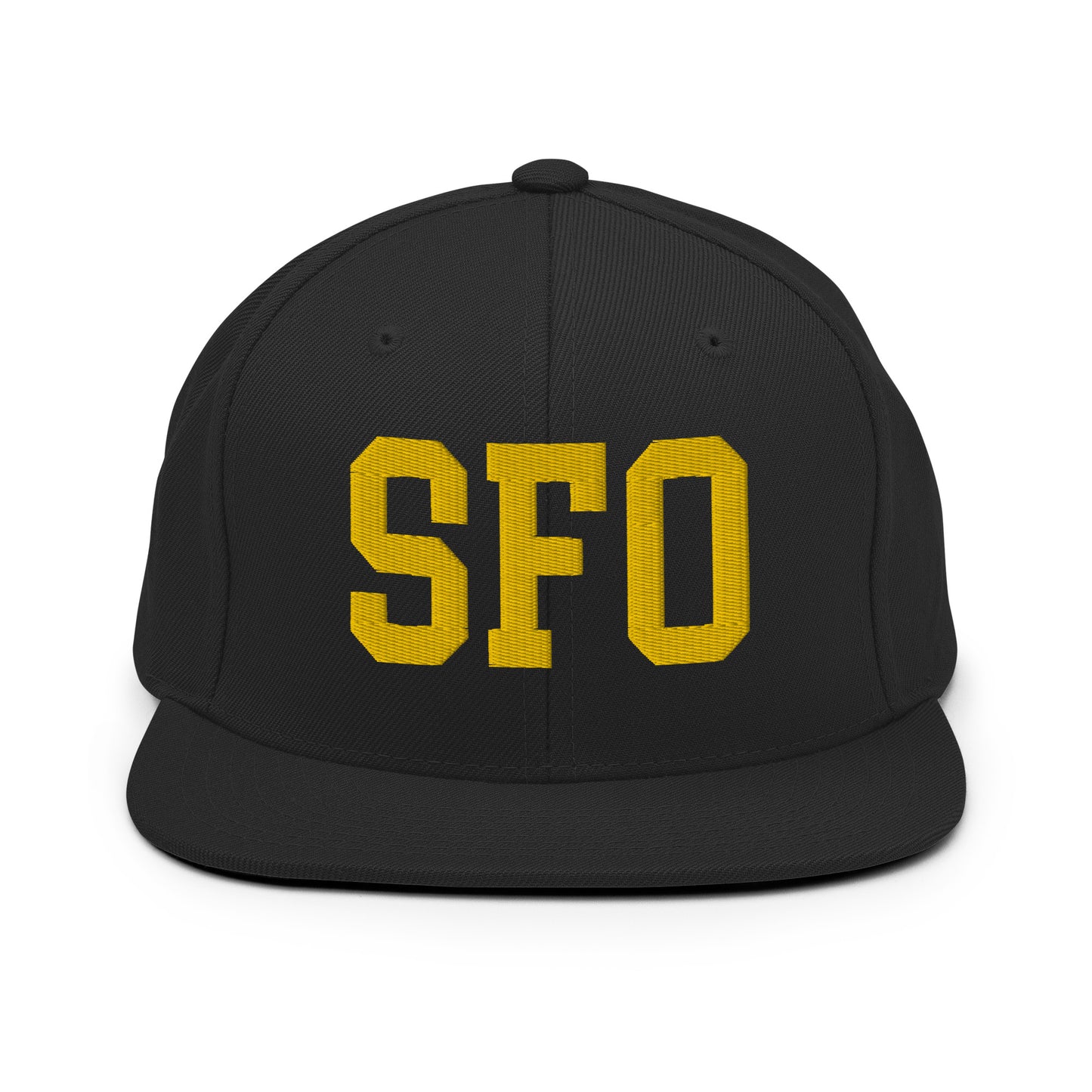 College-Style Classic Snapback Hat • Gold • SFO San Francisco • YHM Designs - Image 07