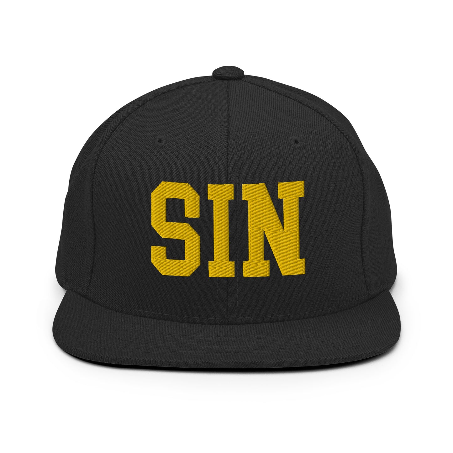 College-Style Classic Snapback Hat • Gold • SIN Singapore • YHM Designs - Image 07