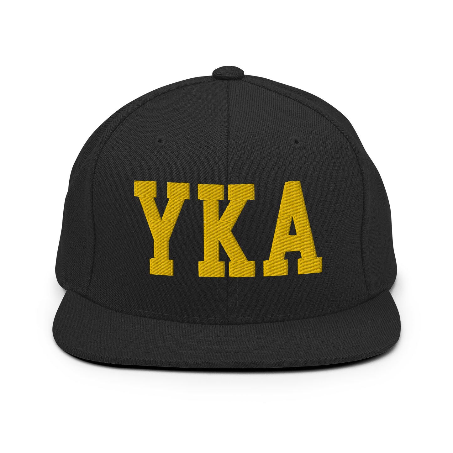 College-Style Classic Snapback Hat • Gold • YKA Kamloops Souvenir • YHM Designs - Image 07