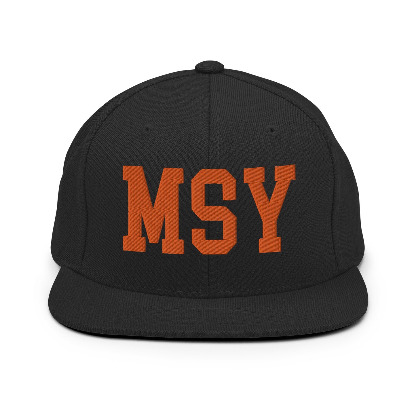 College-Style Classic Snapback Hat • Orange • MSY New Orleans • YHM Designs - Image 07