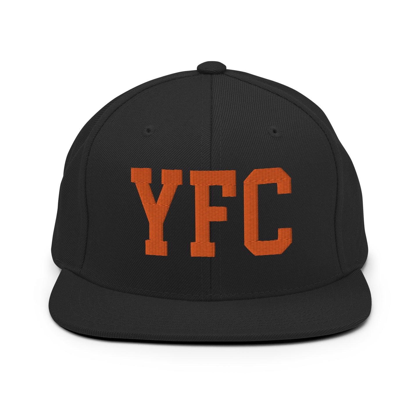 College-Style Classic Snapback Hat • Orange • YFC Fredericton Souvenir • YHM Designs - Image 07