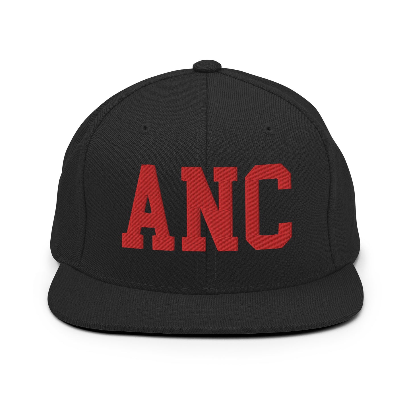 College-Style Classic Snapback Hat • Red • ANC Anchorage • YHM Designs - Image 07