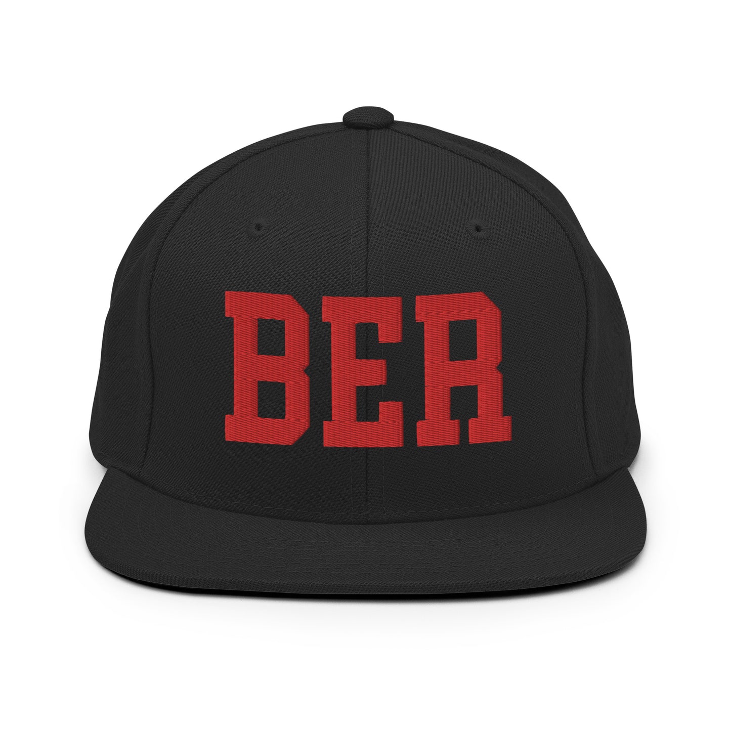 College-Style Classic Snapback Hat • Red • BER Berlin • YHM Designs - Image 07
