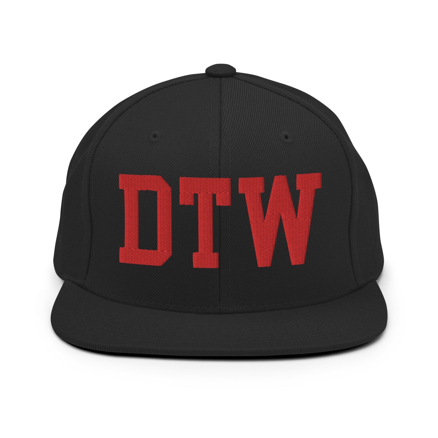 College-Style Classic Snapback Hat • Red • DTW Detroit • YHM Designs - Image 07