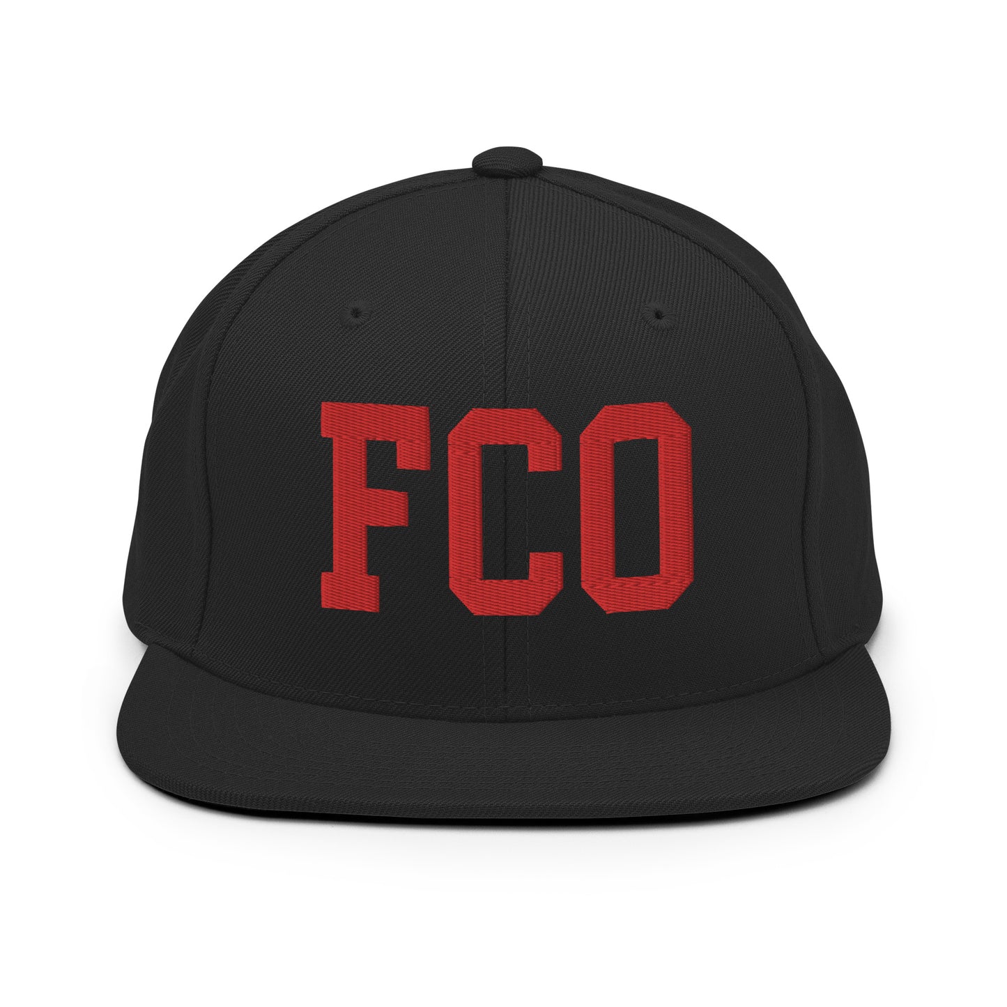 College-Style Classic Snapback Hat • Red • FCO Rome • YHM Designs - Image 07
