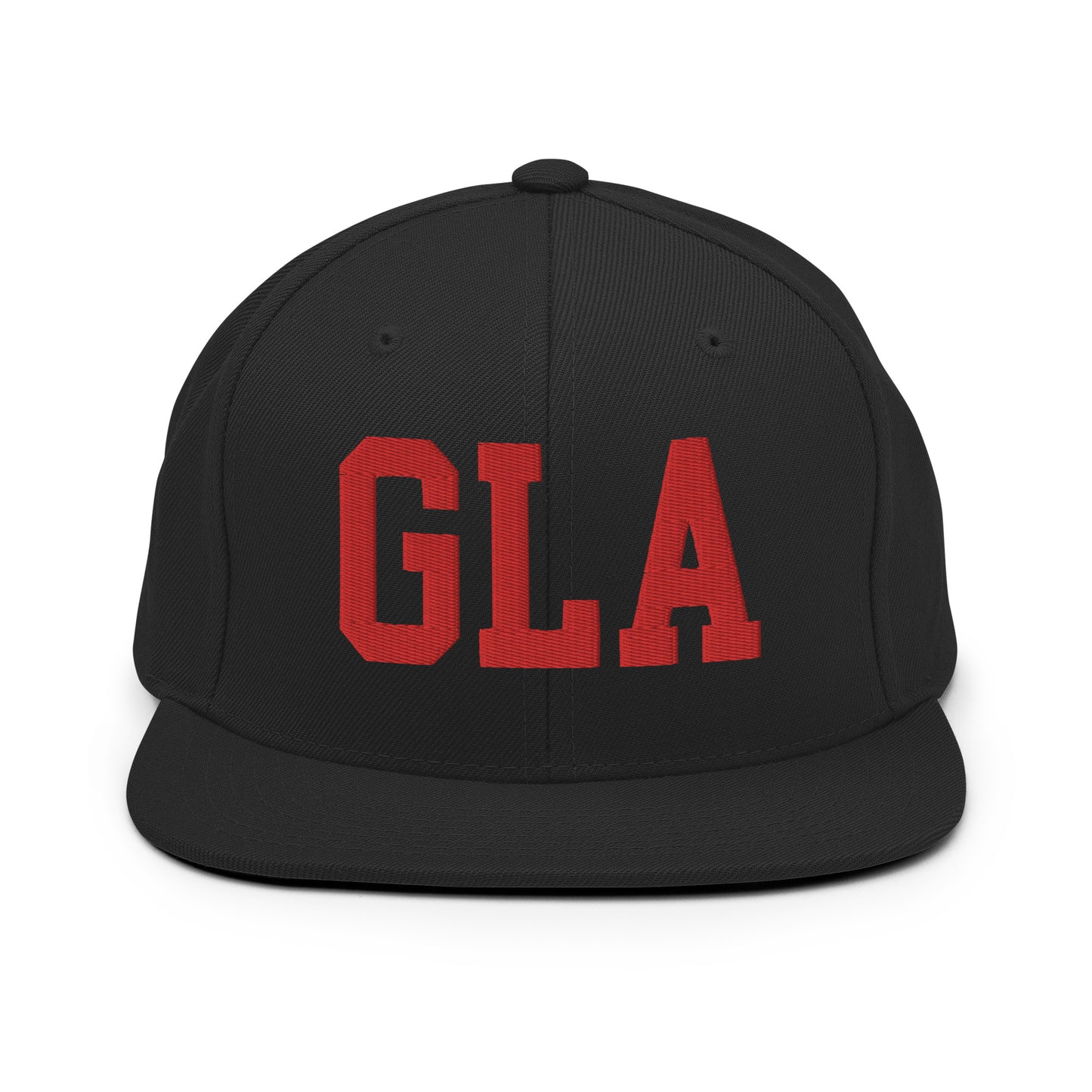 College-Style Classic Snapback Hat • Red • GLA Glasgow • YHM Designs - Image 07