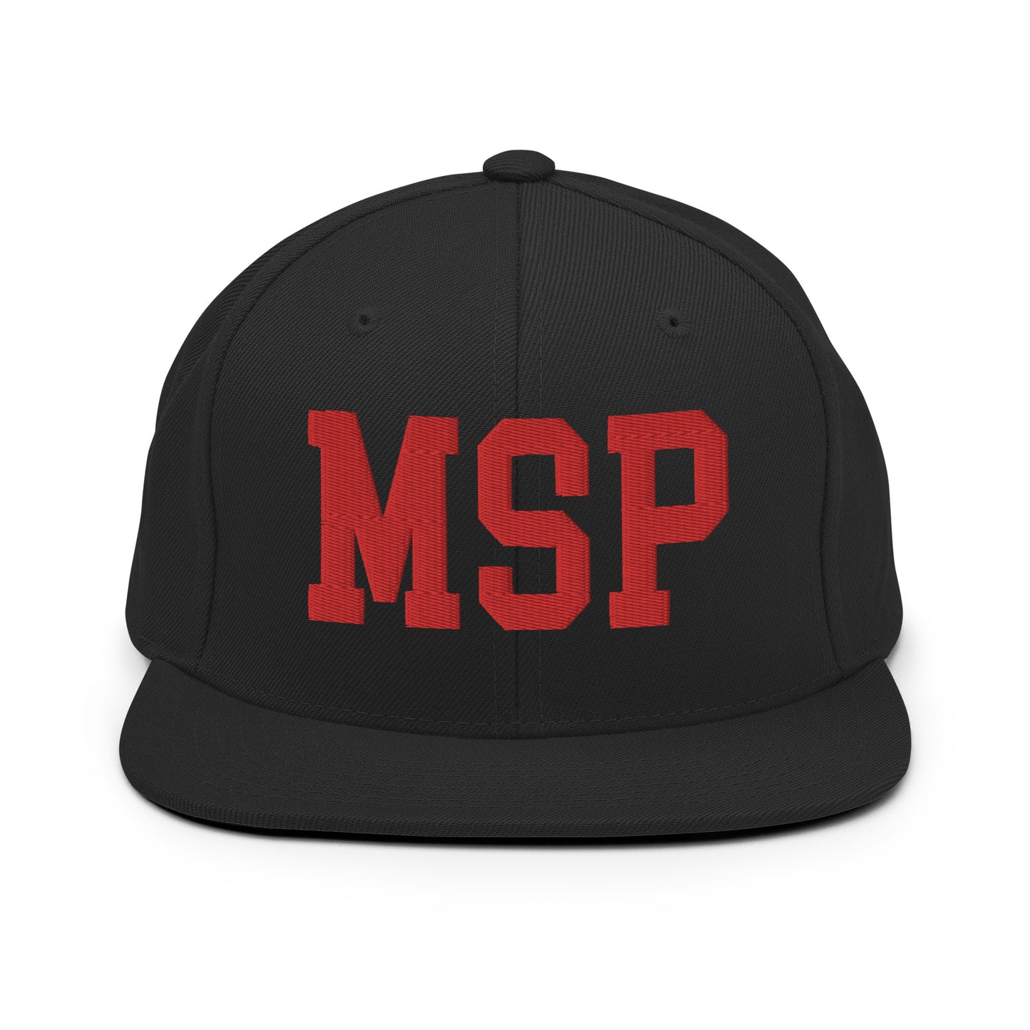 College-Style Classic Snapback Hat • Red • MSP Minneapolis • YHM Designs - Image 07