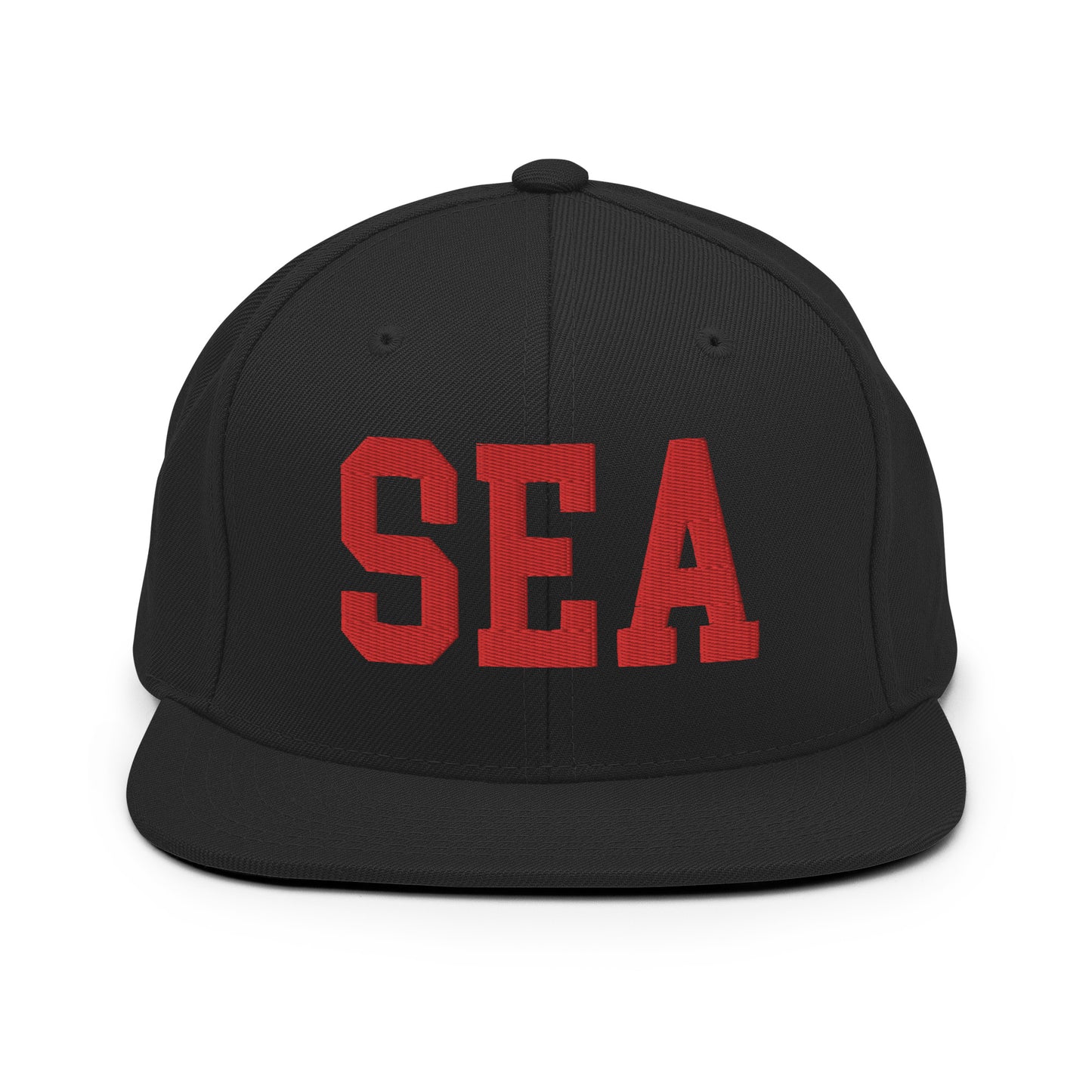 College-Style Classic Snapback Hat • Red • SEA Seattle • YHM Designs - Image 07