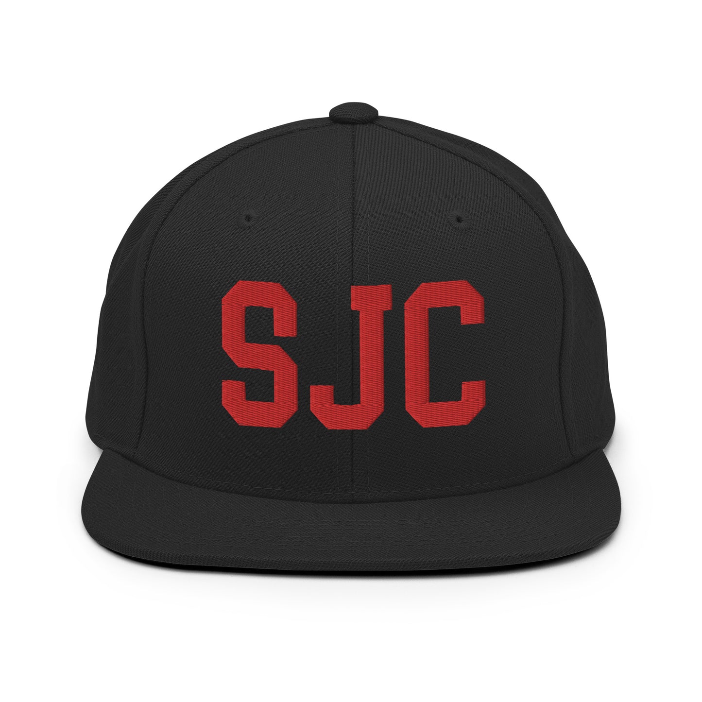 College-Style Classic Snapback Hat • Red • SJC San Jose • YHM Designs - Image 07