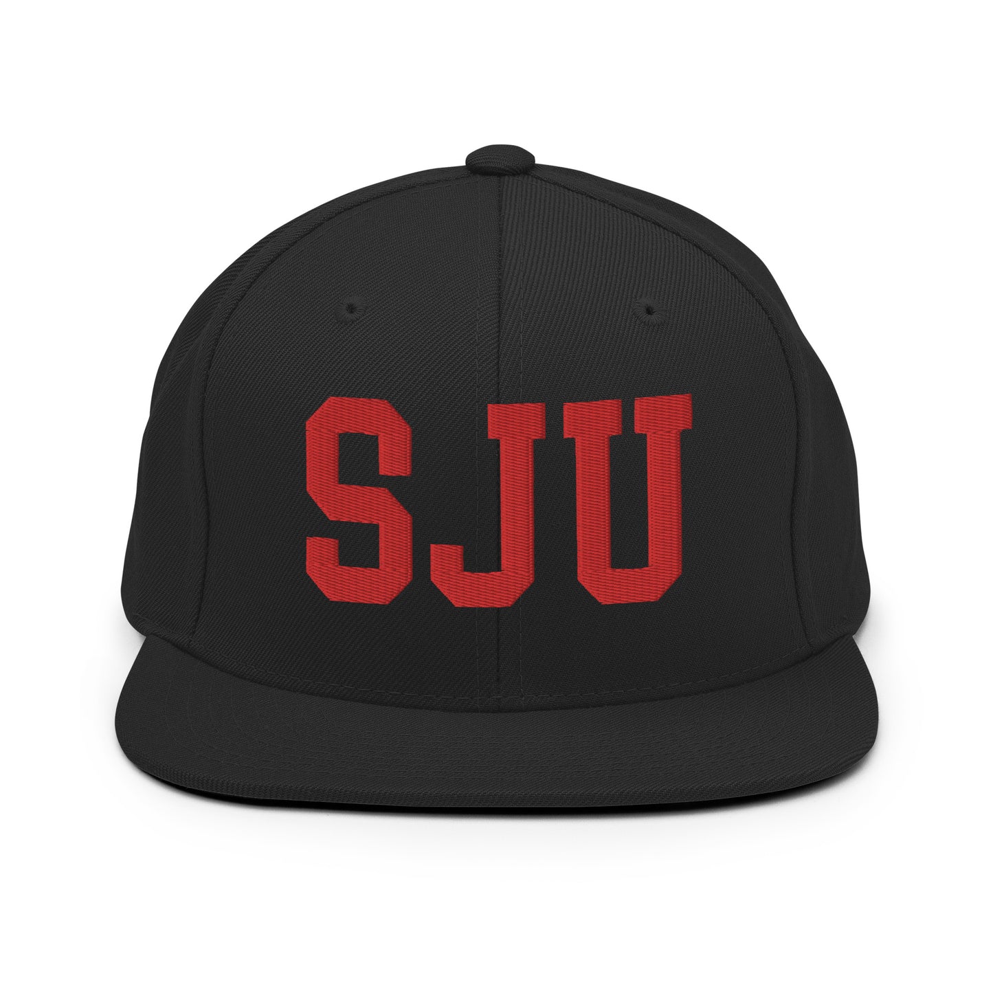 College-Style Classic Snapback Hat • Red • SJU San Juan • YHM Designs - Image 07