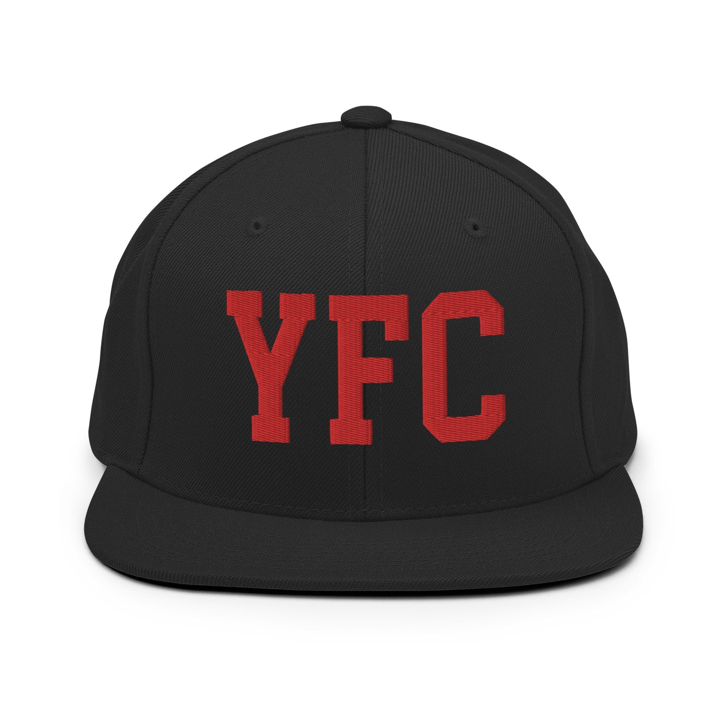College-Style Classic Snapback Hat • Red • YFC Fredericton • YHM Designs - Image 07