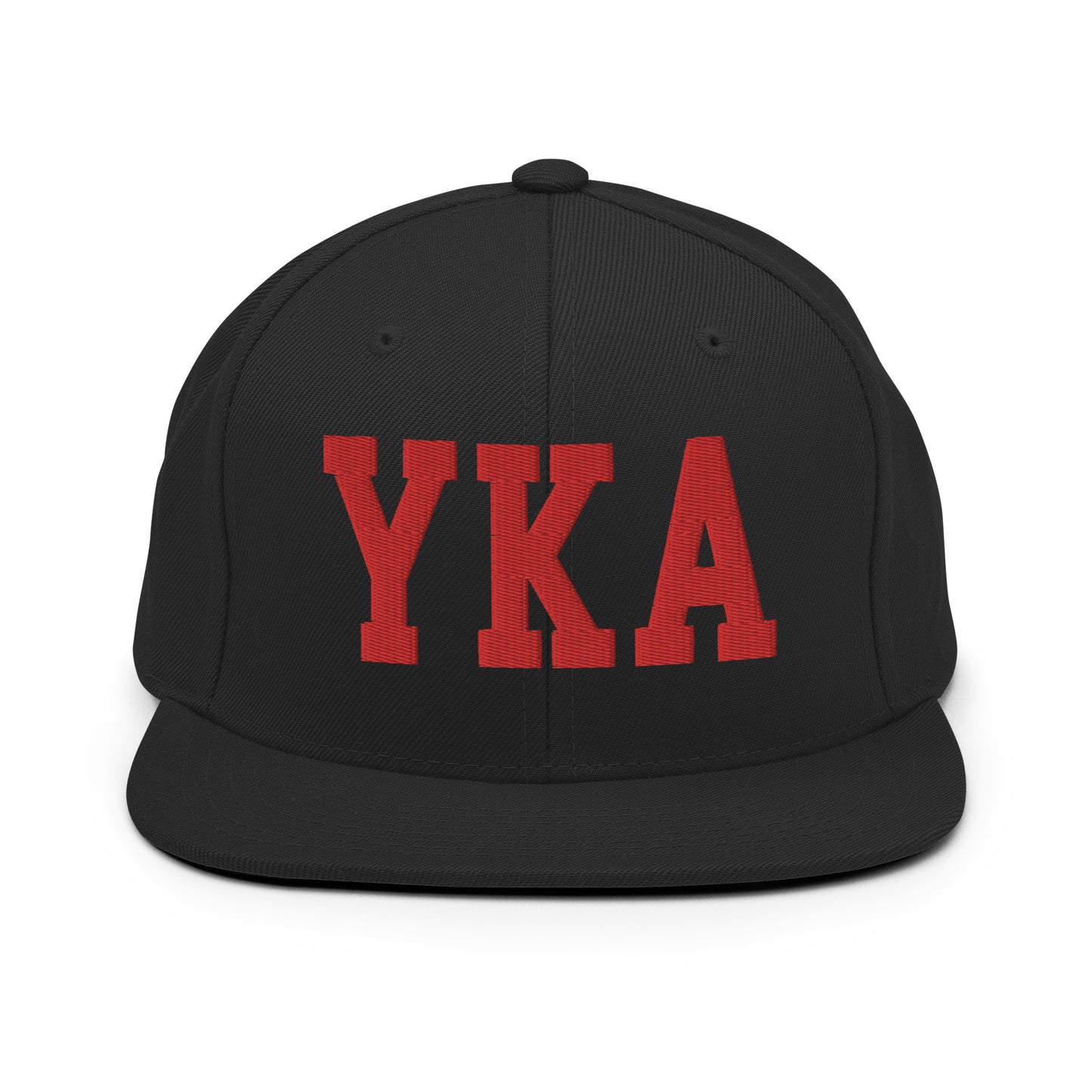 College-Style Classic Snapback Hat • Red • YKA Kamloops • YHM Designs - Image 07