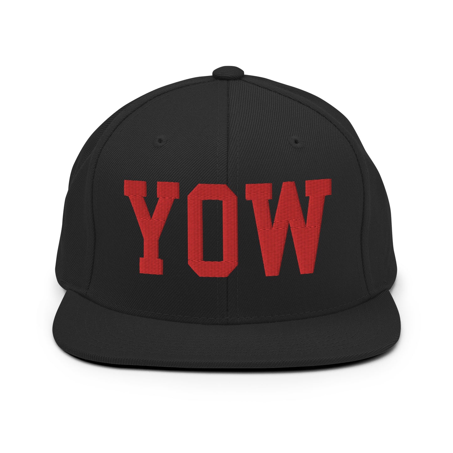 College-Style Classic Snapback Hat • Red • YOW Ottawa • YHM Designs - Image 07