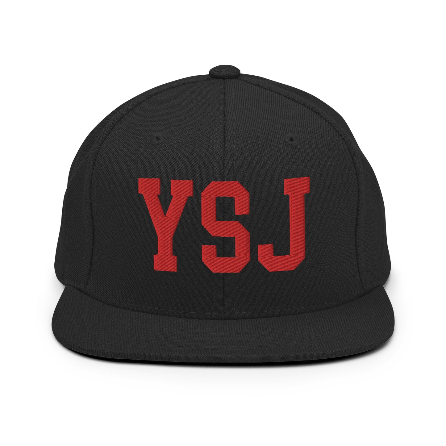 College-Style Classic Snapback Hat • Red • YSJ Saint John • YHM Designs - Image 07