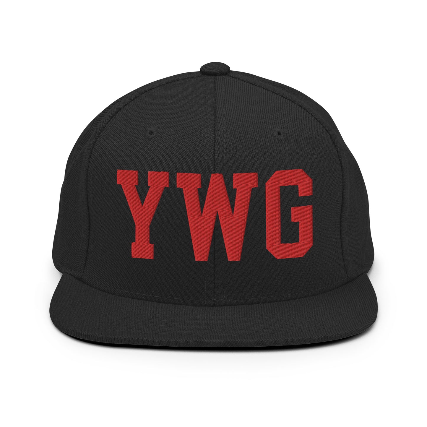 College-Style Classic Snapback Hat • Red • YWG Winnipeg • YHM Designs - Image 07