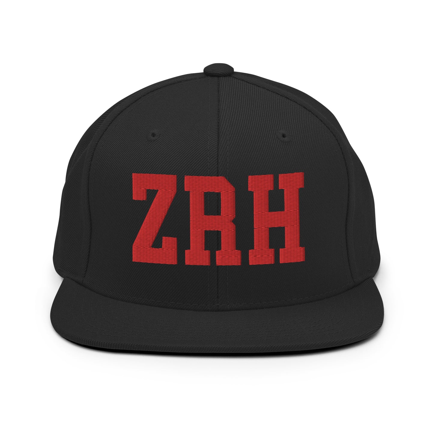 College-Style Classic Snapback Hat • Red • ZRH Zurich • YHM Designs - Image 07