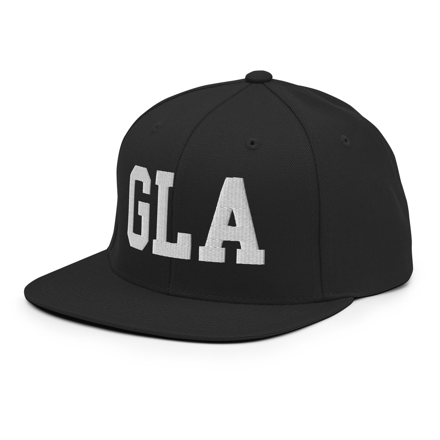 College-Style Classic Snapback Hat • White • GLA Glasgow • YHM Designs - Image 09