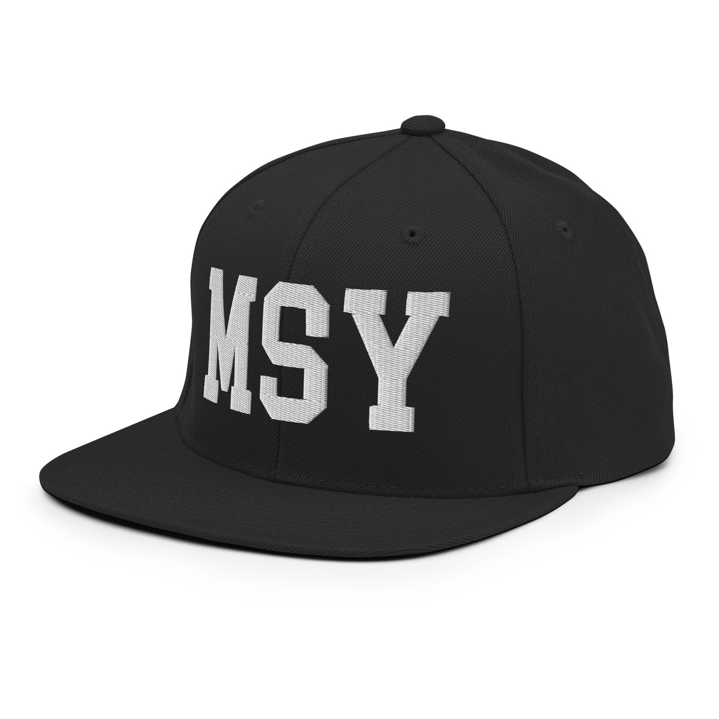 College-Style Classic Snapback Hat • White • MSY New Orleans Souvenir • YHM Designs - Image 09