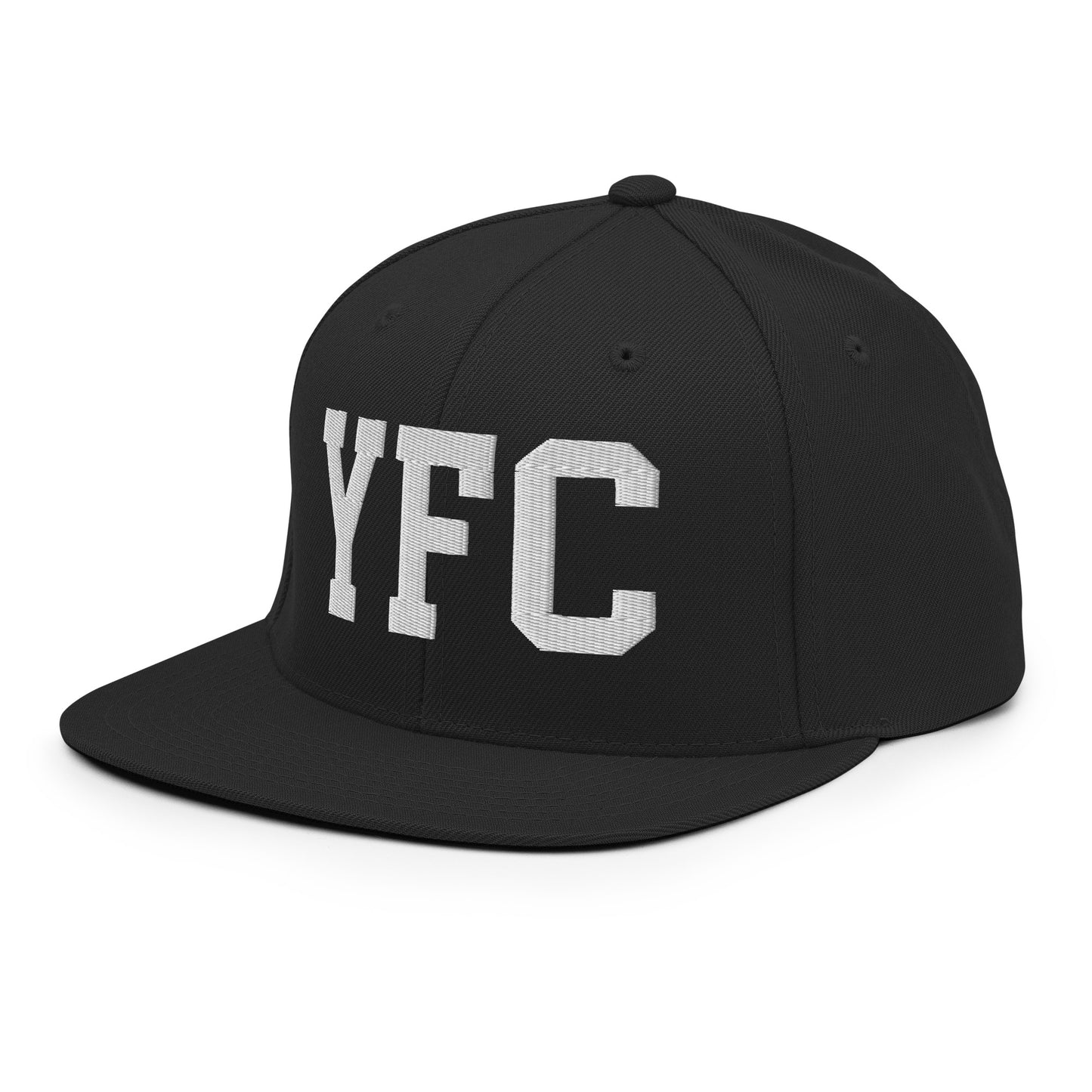College-Style Classic Snapback Hat • White • YFC Fredericton Souvenir • YHM Designs - Image 09