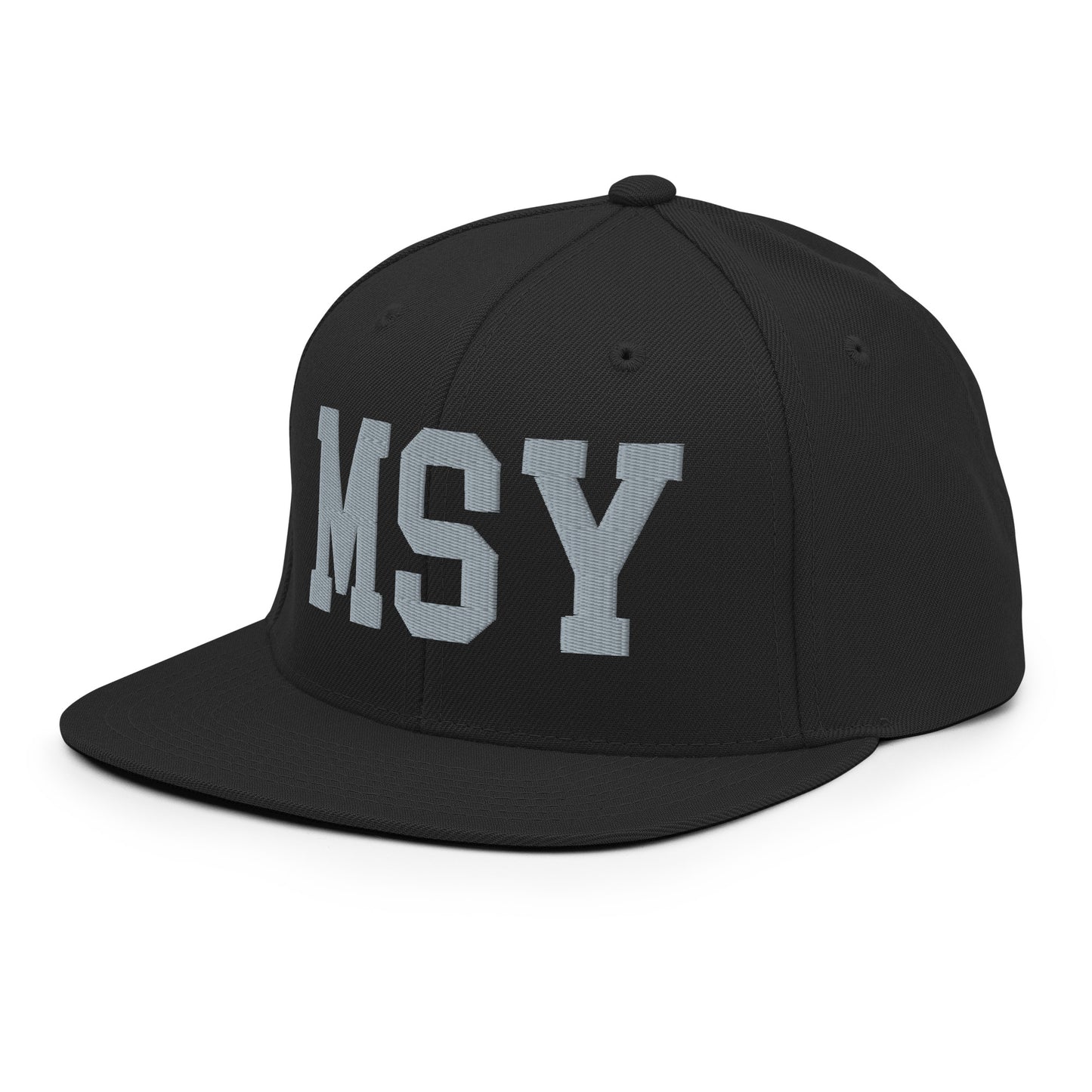 College-Style Classic Snapback Hat • Grey • MSY New Orleans Souvenir • YHM Designs - Image 09