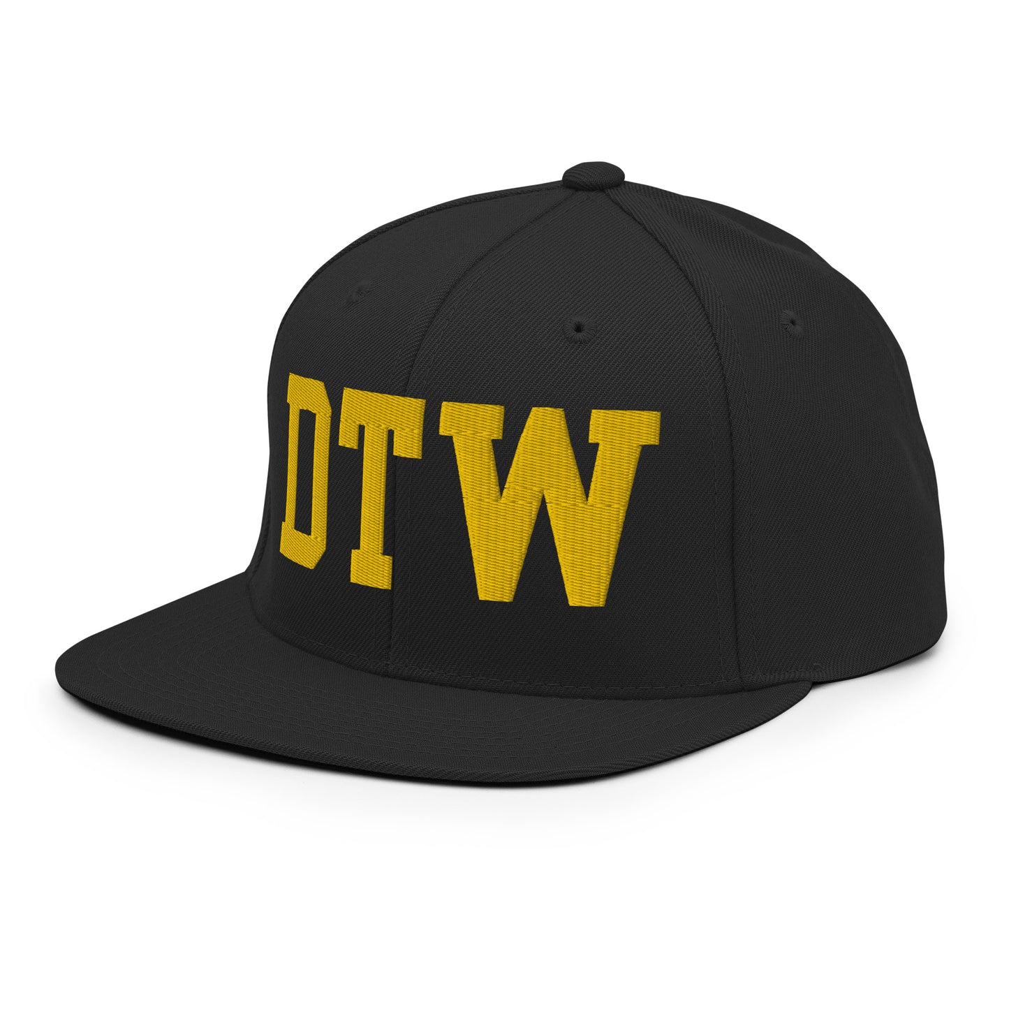 College-Style Classic Snapback Hat • Gold • DTW Detroit • YHM Designs - Image 09
