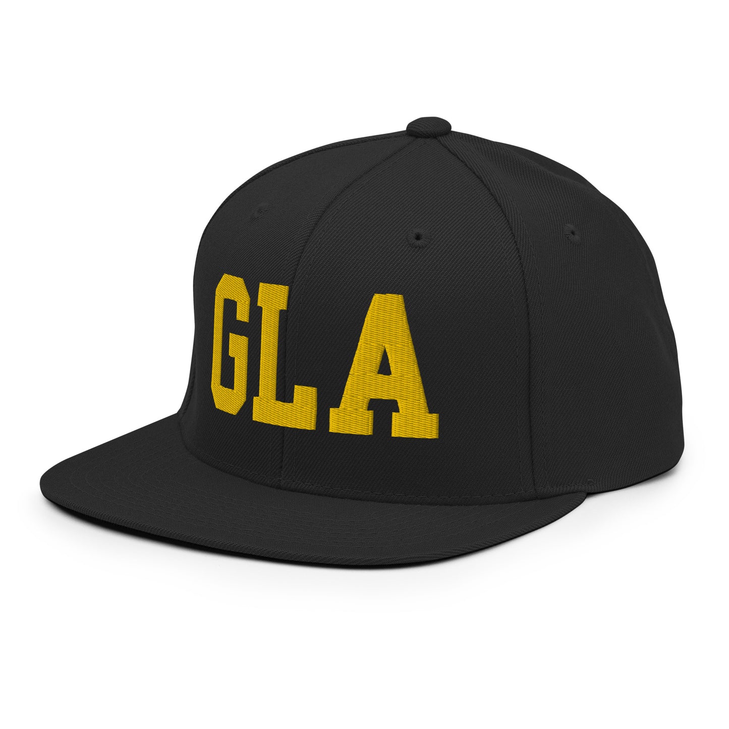 College-Style Classic Snapback Hat • Gold • GLA Glasgow • YHM Designs - Image 09