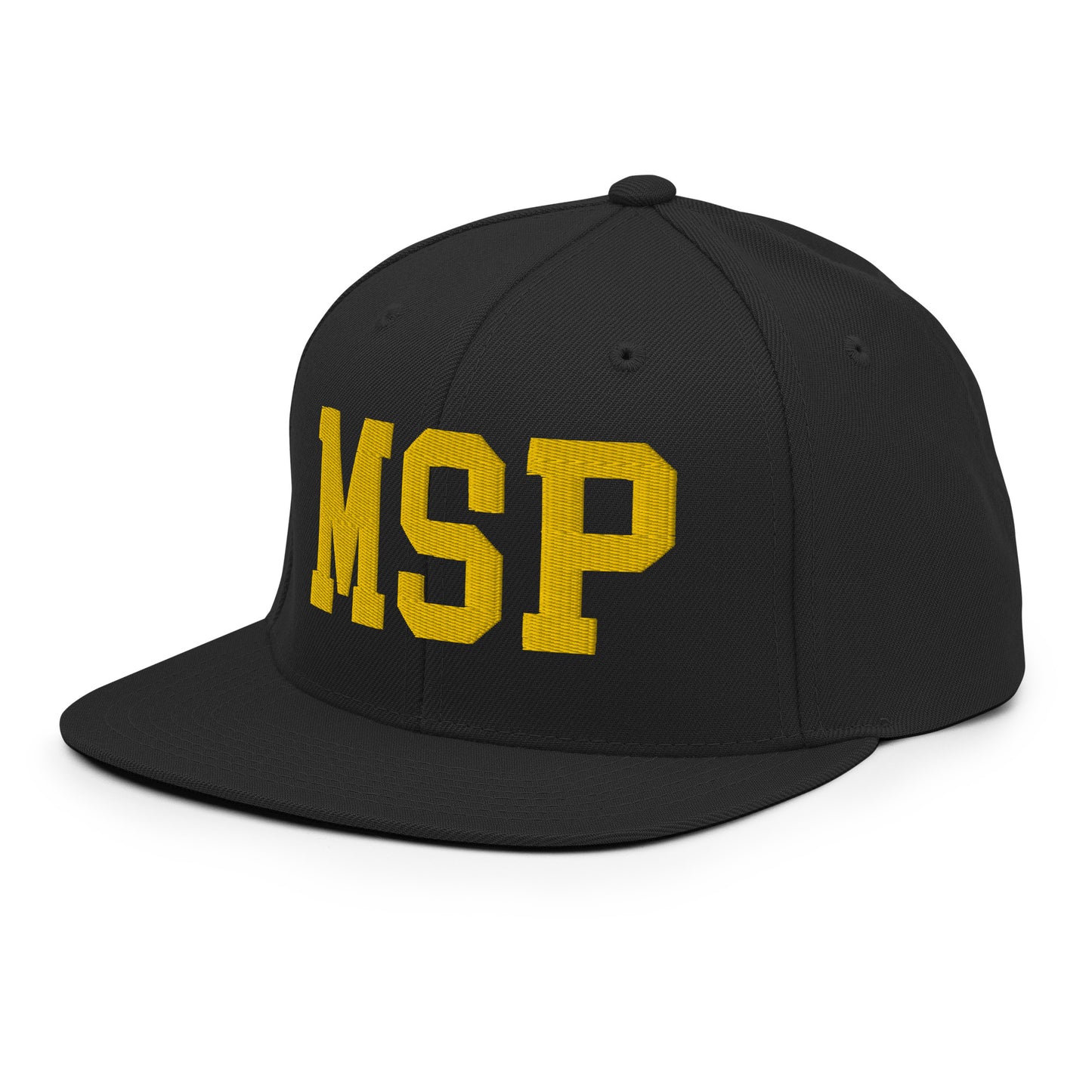 College-Style Classic Snapback Hat • Gold • MSP Minneapolis • YHM Designs - Image 09