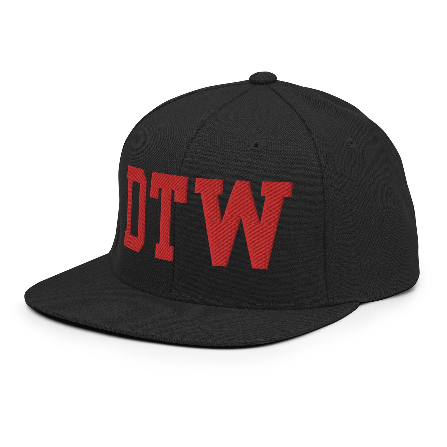 College-Style Classic Snapback Hat • Red • DTW Detroit • YHM Designs - Image 09