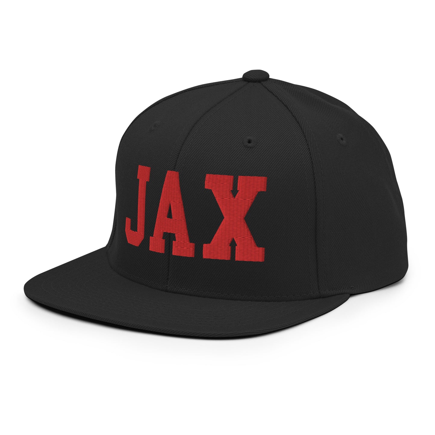College-Style Classic Snapback Hat • Red • JAX Jacksonville • YHM Designs - Image 09