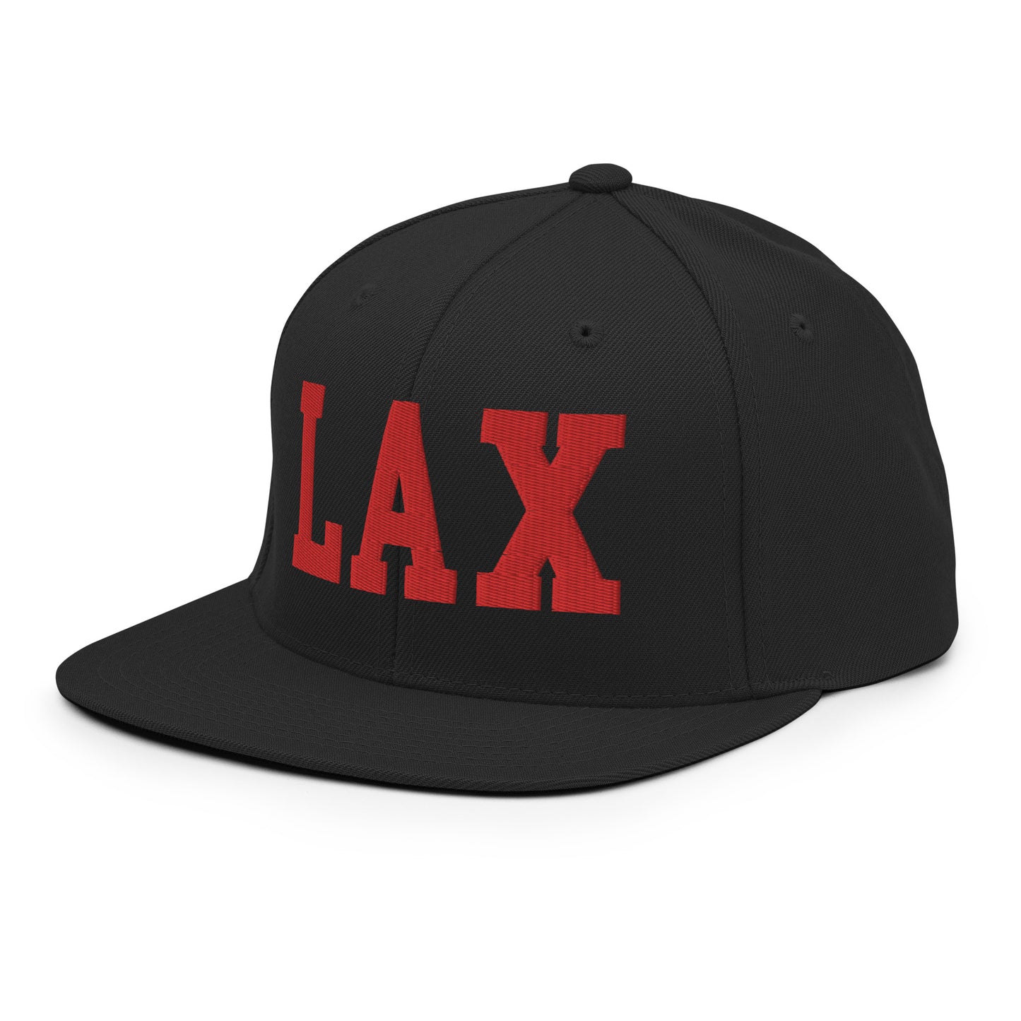 College-Style Classic Snapback Hat • Red • LAX Los Angeles • YHM Designs - Image 09