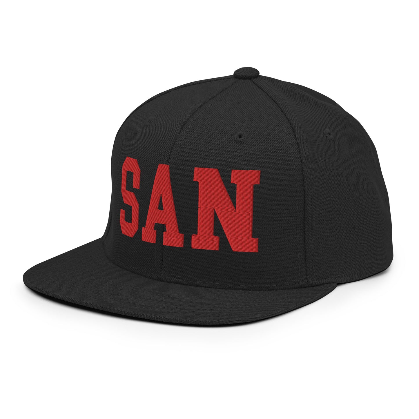 College-Style Classic Snapback Hat • Red • SAN San Diego • YHM Designs - Image 09