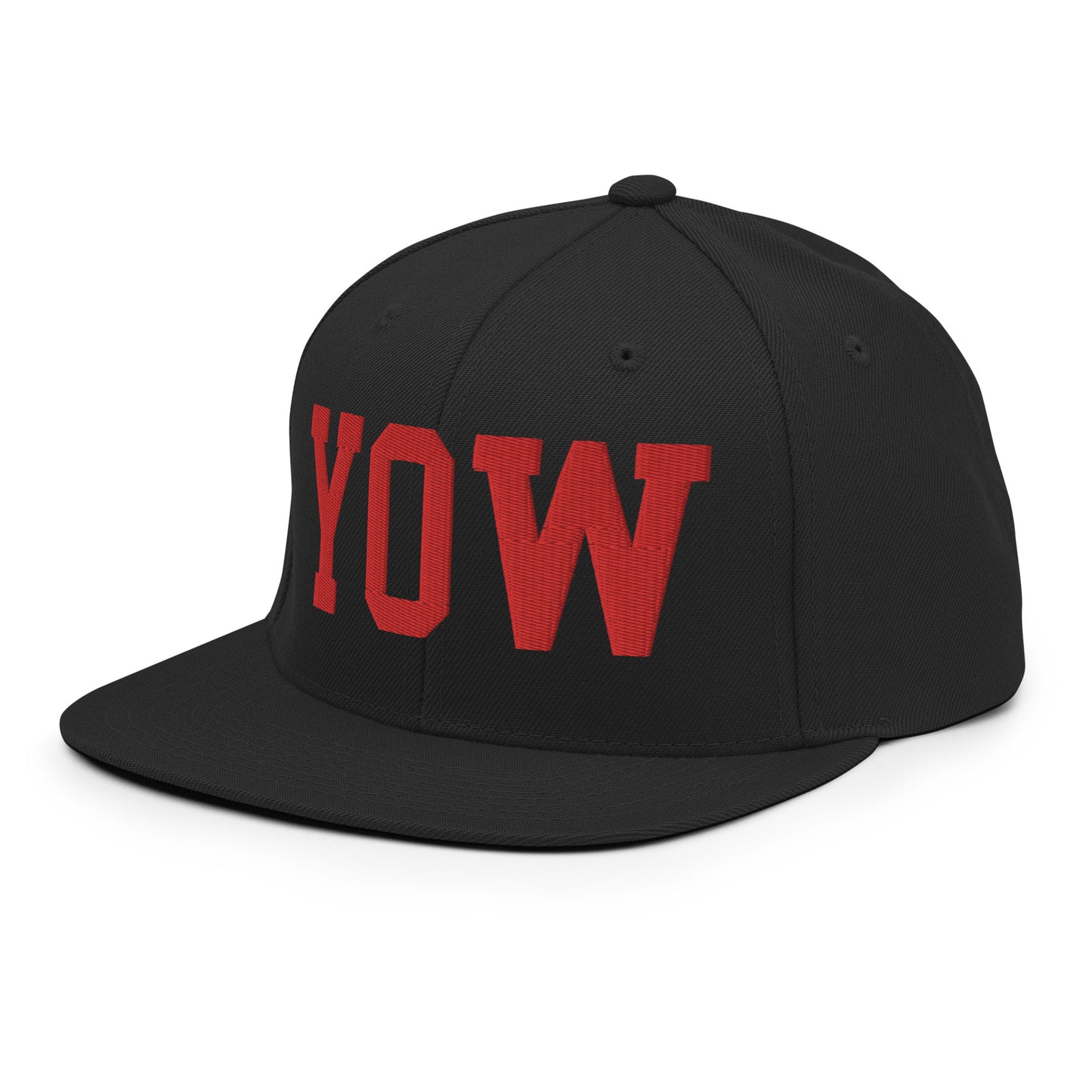 College-Style Classic Snapback Hat • Red • YOW Ottawa • YHM Designs - Image 09