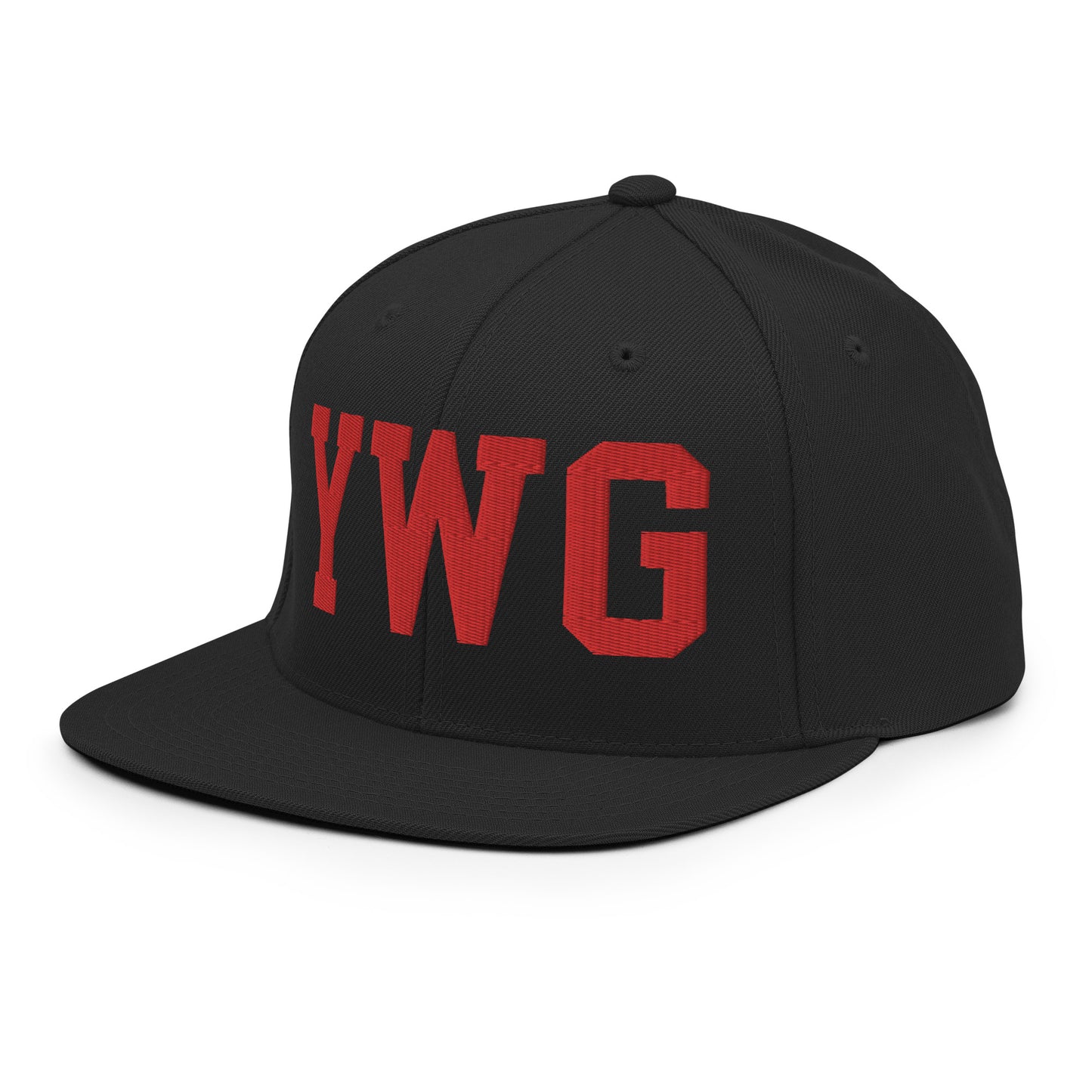 College-Style Classic Snapback Hat • Red • YWG Winnipeg • YHM Designs - Image 09
