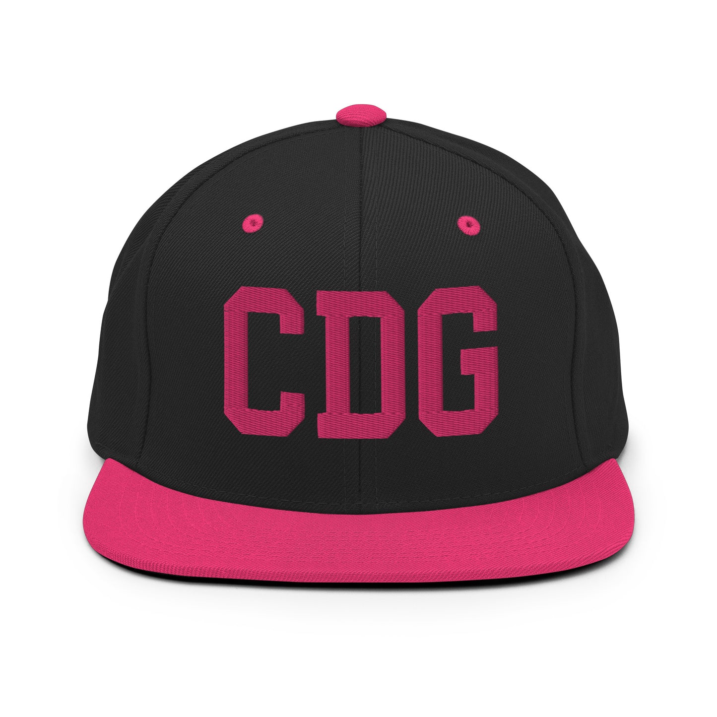 College-Style Classic Snapback Hat • Pink Embroidery • CDG Paris • YHM Designs - Image 07