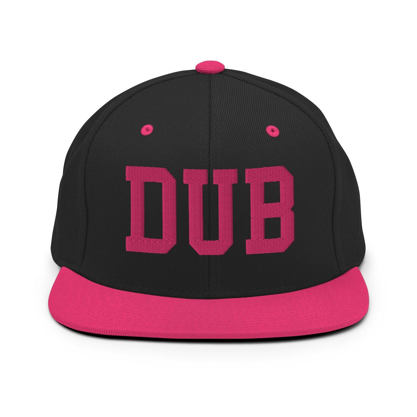 College-Style Classic Snapback Hat • Pink Embroidery • DUB Dublin Souvenir • YHM Designs - Image 07
