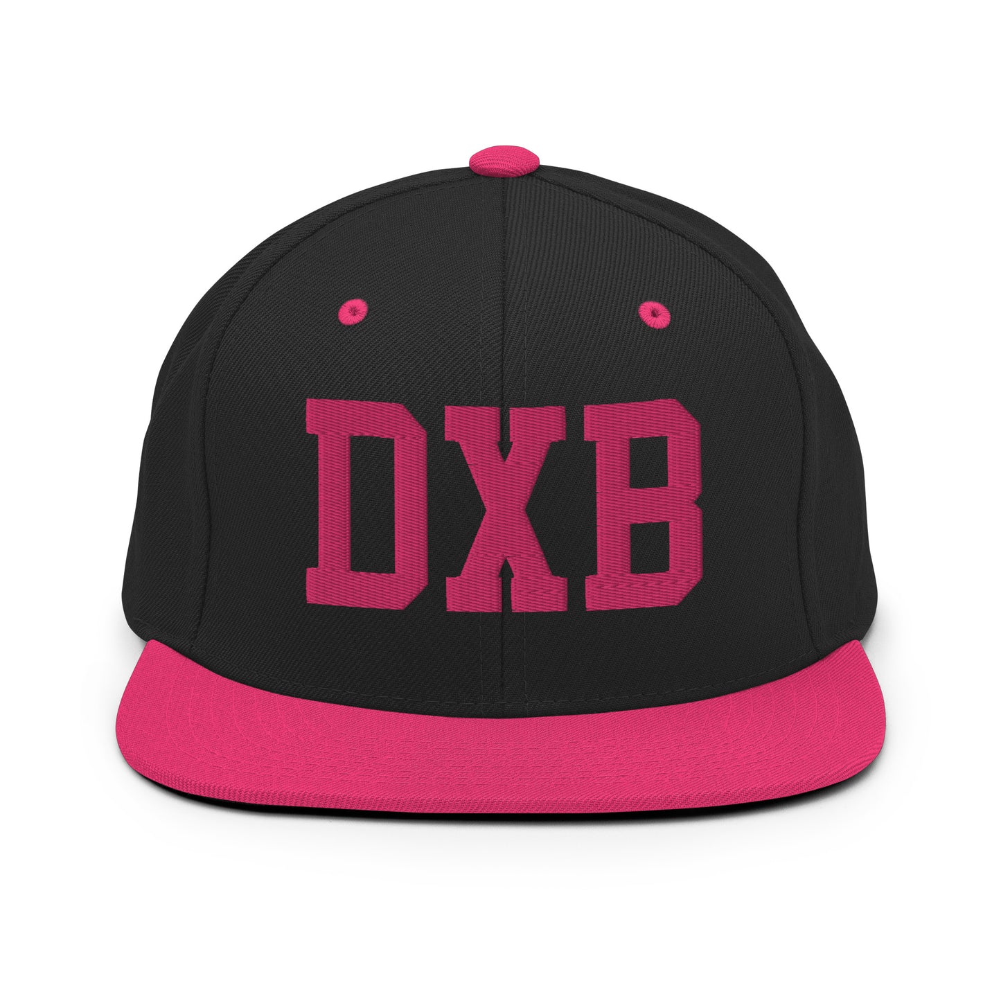 College-Style Classic Snapback Hat • Pink Embroidery • DXB Dubai • YHM Designs - Image 07