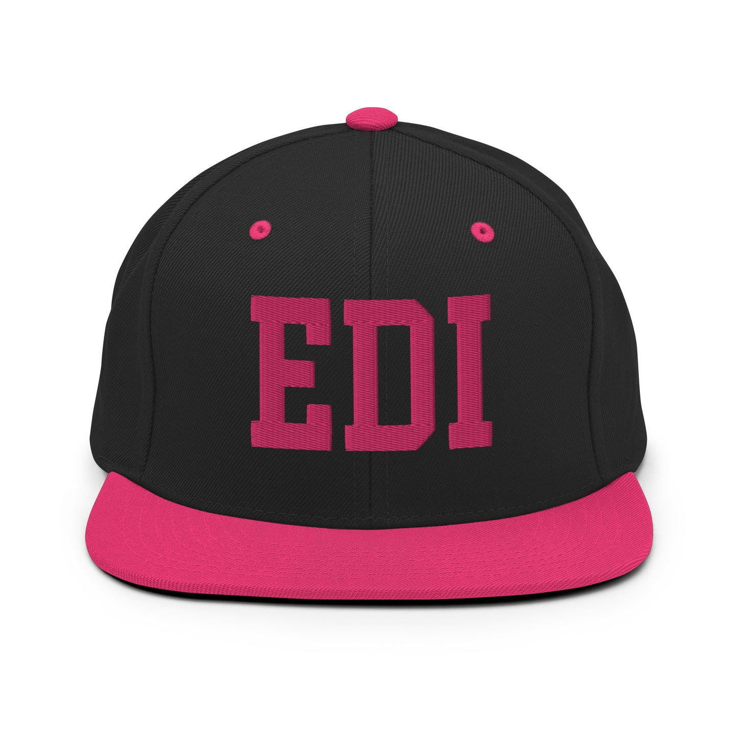 College-Style Classic Snapback Hat • Pink Embroidery • EDI Edinburgh Souvenir • YHM Designs - Image 07