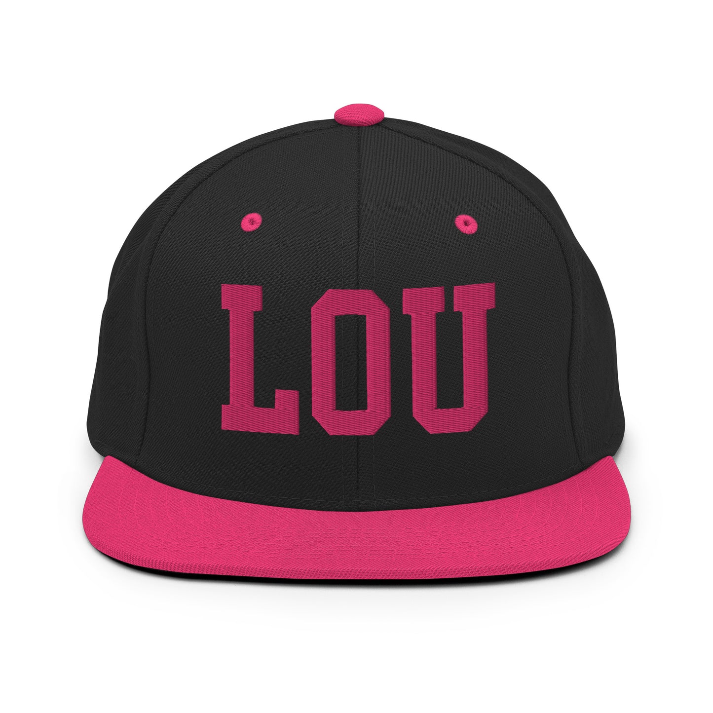 College-Style Classic Snapback Hat • Pink Embroidery • LOU Louisville Souvenir • YHM Designs - Image 07