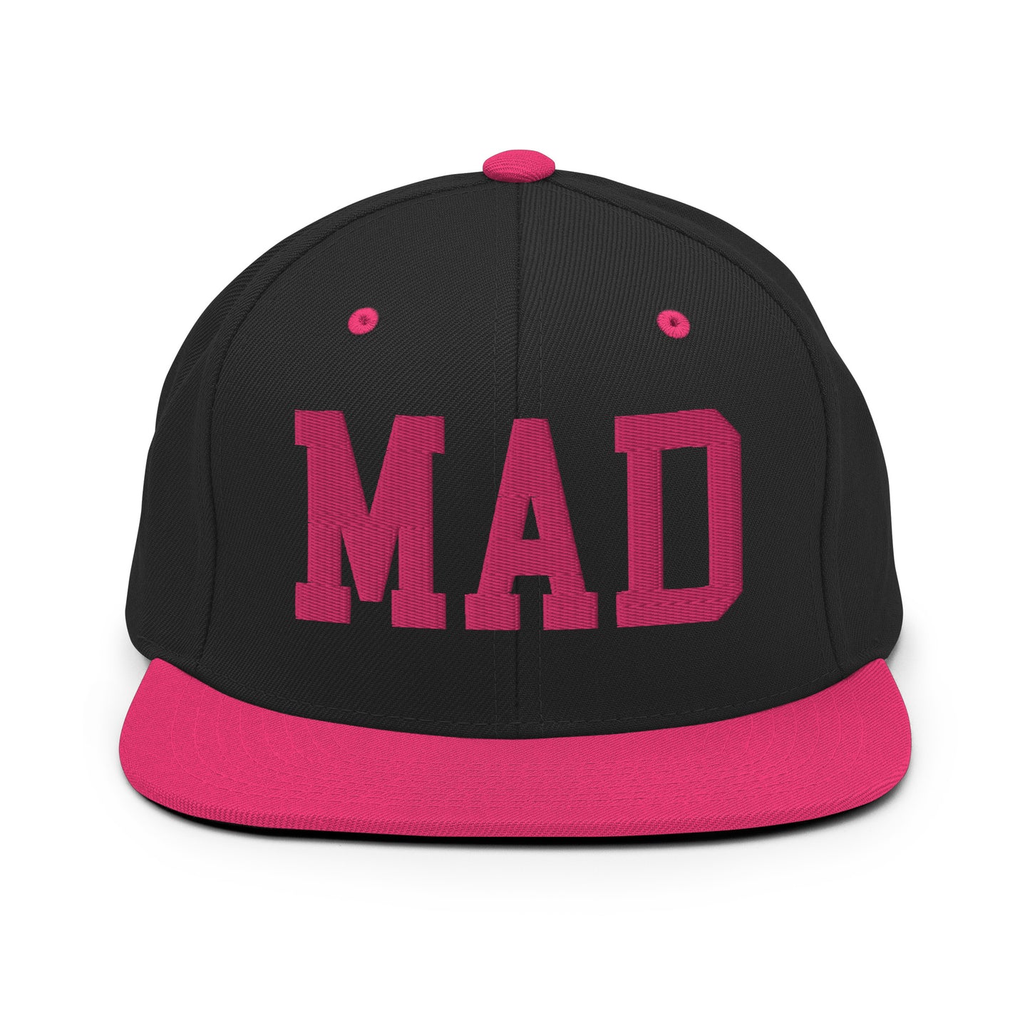 College-Style Classic Snapback Hat • Pink Embroidery • MAD Madrid • YHM Designs - Image 07