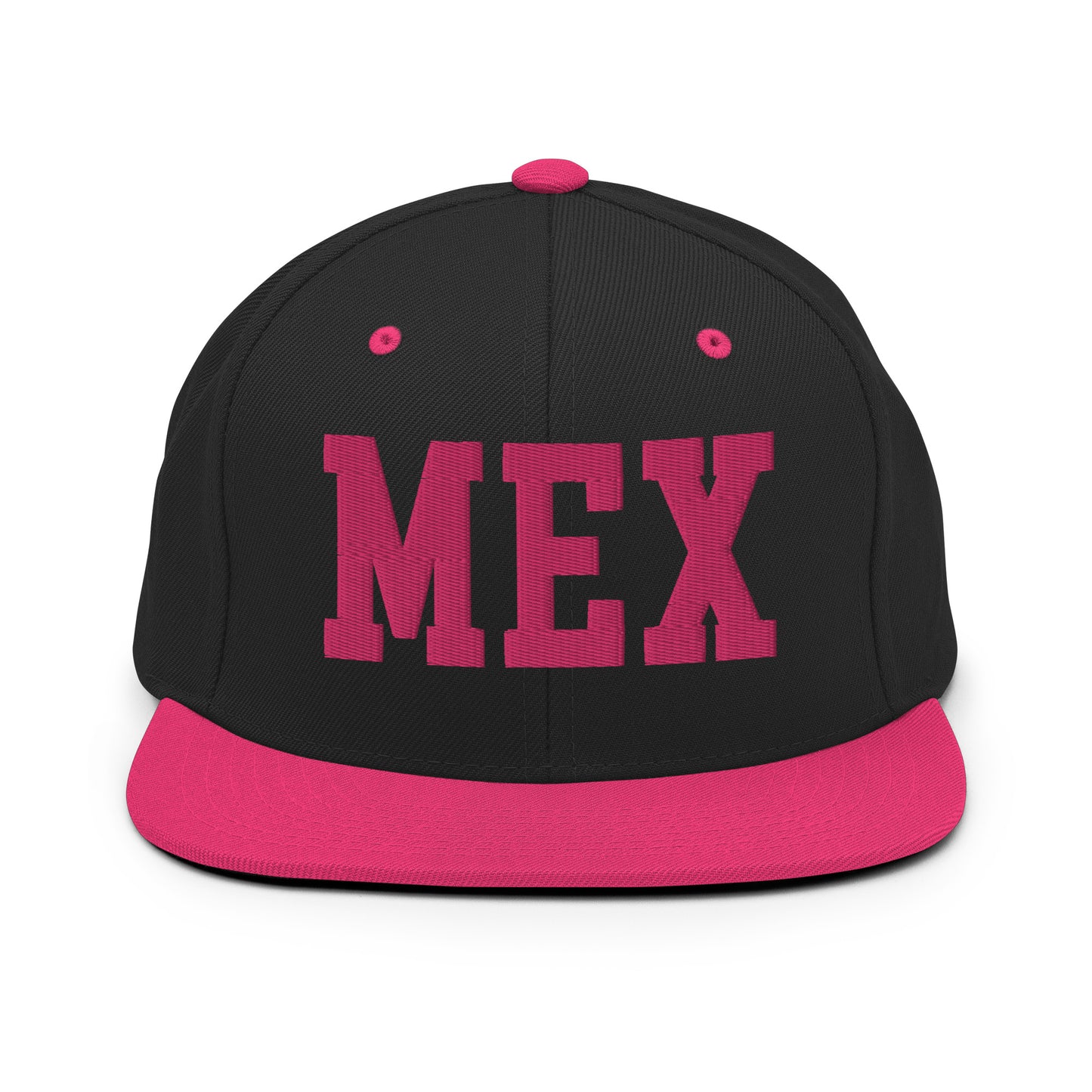 College-Style Classic Snapback Hat • Pink Embroidery • MEX Mexico City Souvenir • YHM Designs - Image 07