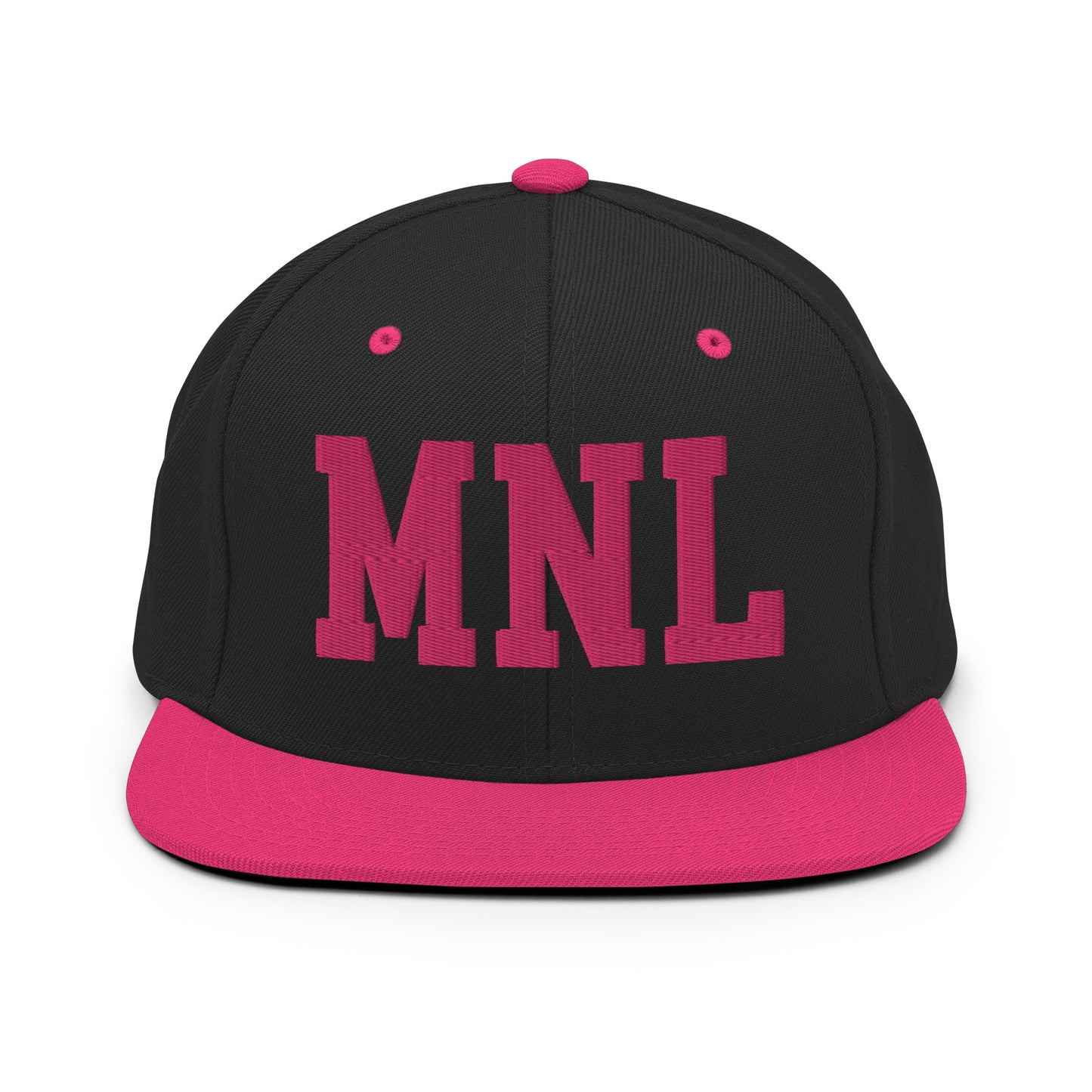 College-Style Classic Snapback Hat • Pink Embroidery • MNL Manila Souvenir • YHM Designs - Image 07