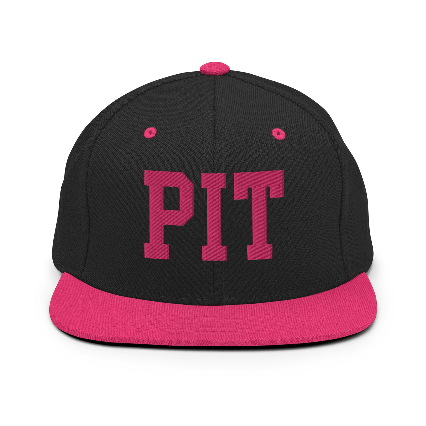 College-Style Classic Snapback Hat • Pink Embroidery • PIT Pittsburgh Souvenir • YHM Designs - Image 07