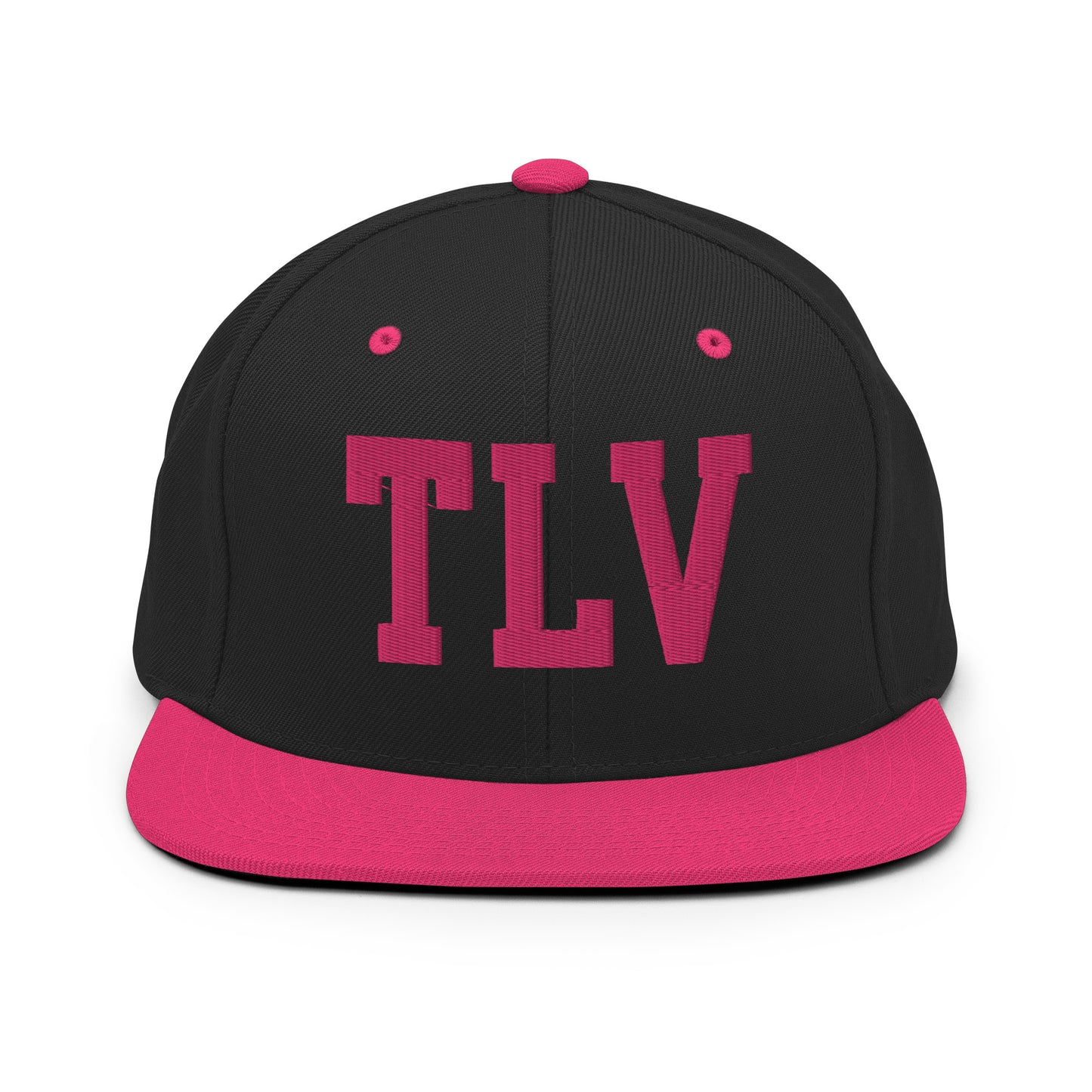 College-Style Classic Snapback Hat • Pink Embroidery • TLV Tel Aviv Souvenir • YHM Designs - Image 07