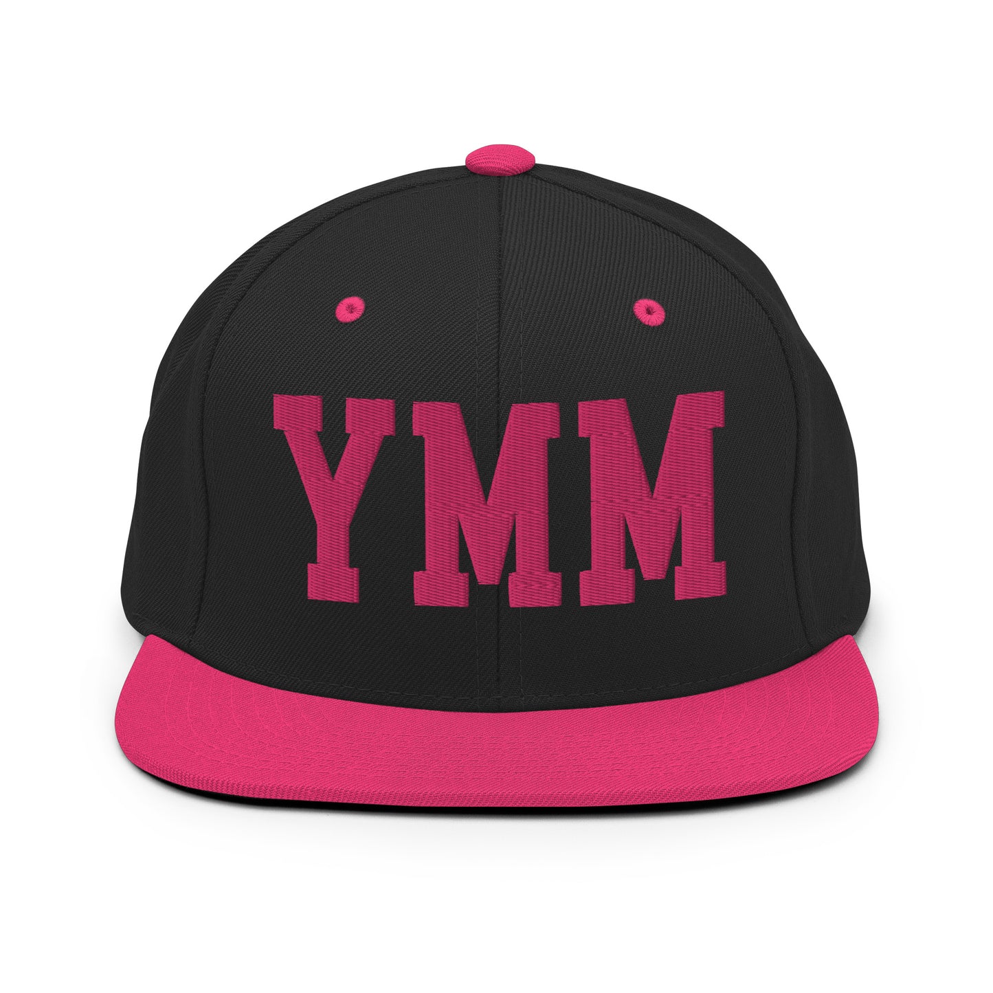 College-Style Classic Snapback Hat • Pink Embroidery • YMM Fort McMurray • YHM Designs - Image 07