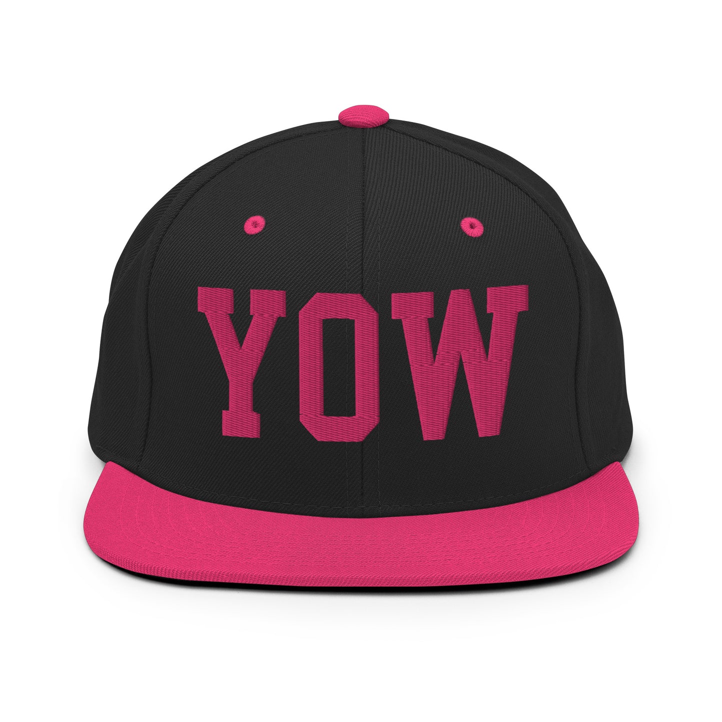 College-Style Classic Snapback Hat • Pink Embroidery • YOW Ottawa Souvenir • YHM Designs - Image 07